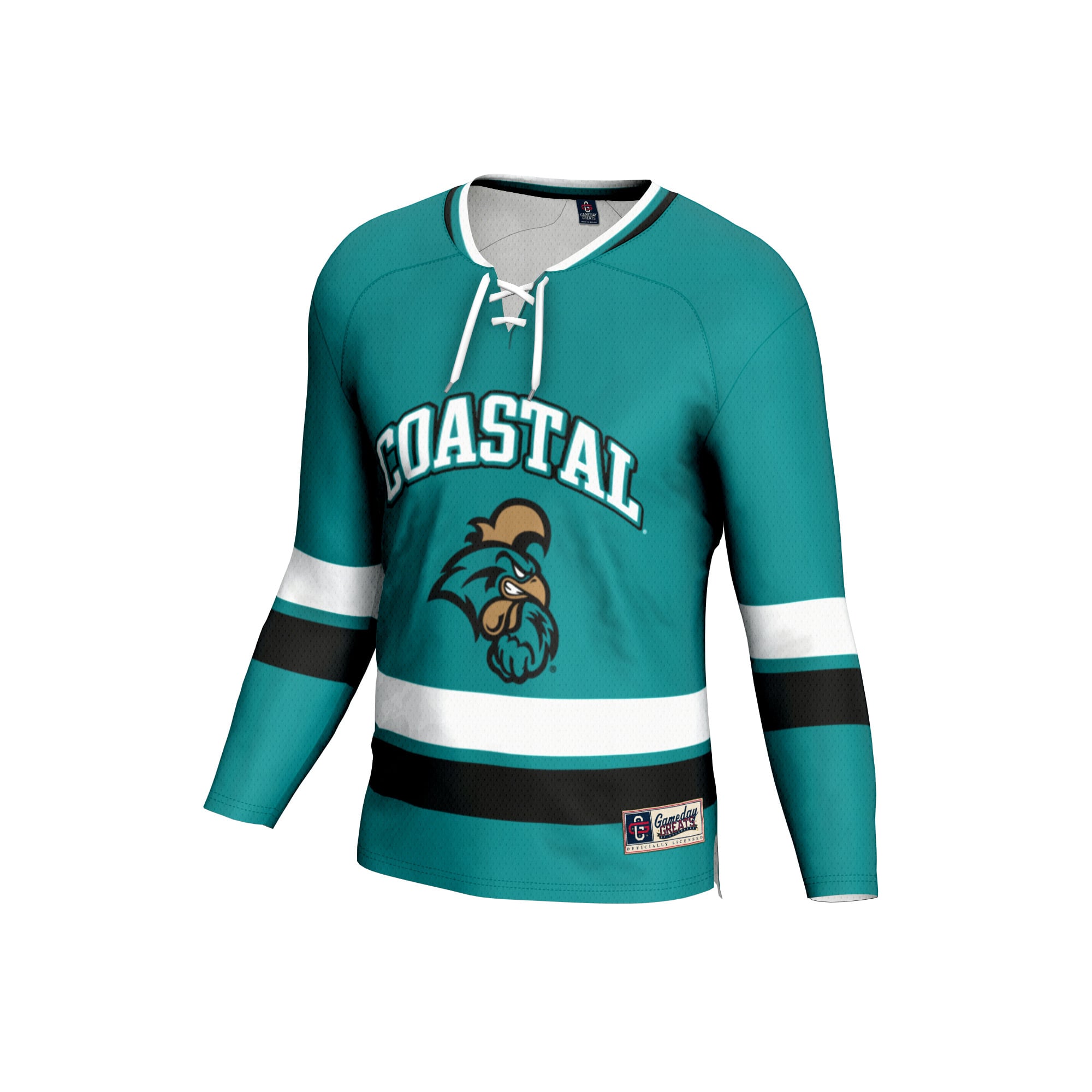 Coastal Carolina Chanticleers Youth Hockey Jersey Teal - front view