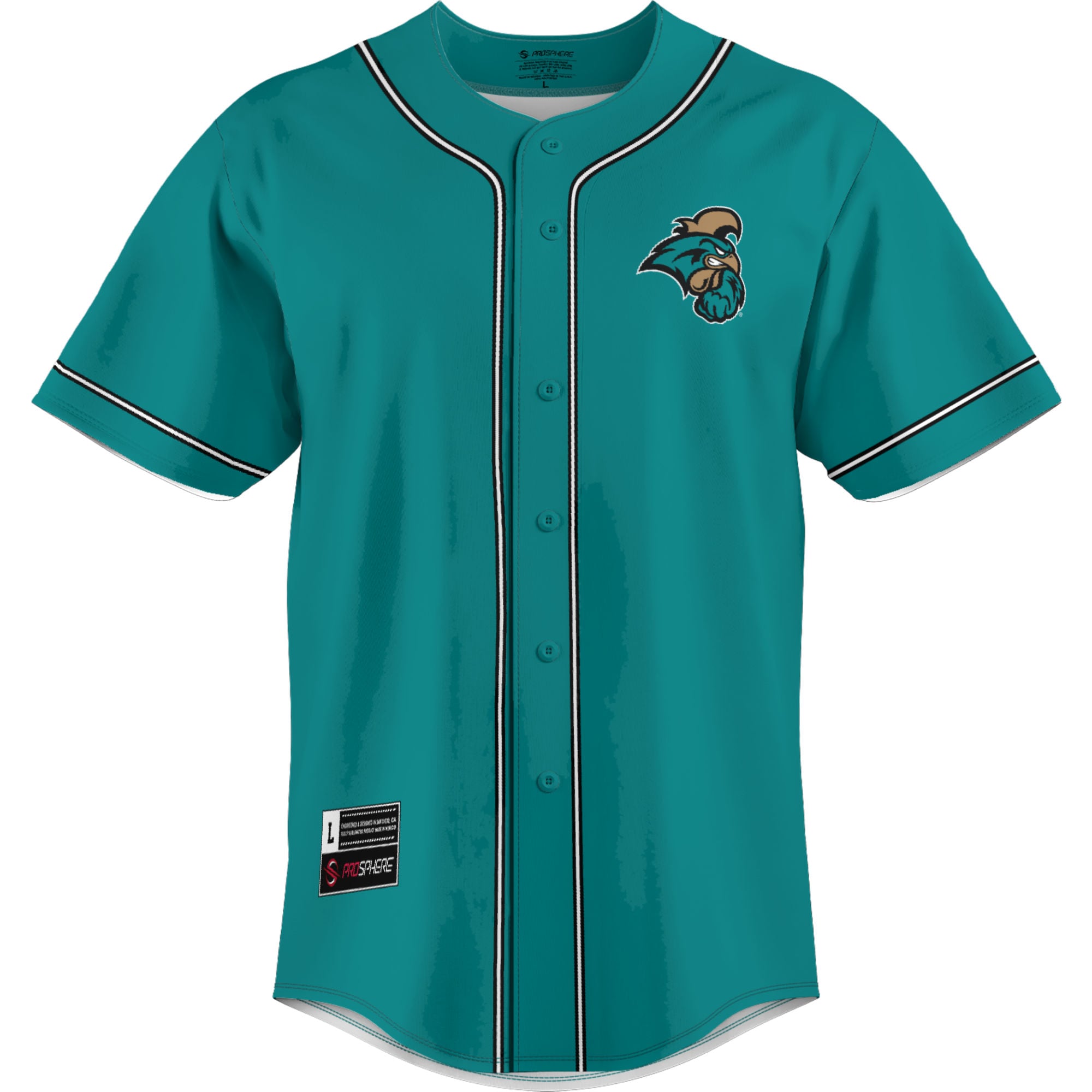 Coastal Carolina Chanticleers Lightweight Baseball Jersey Teal - front view