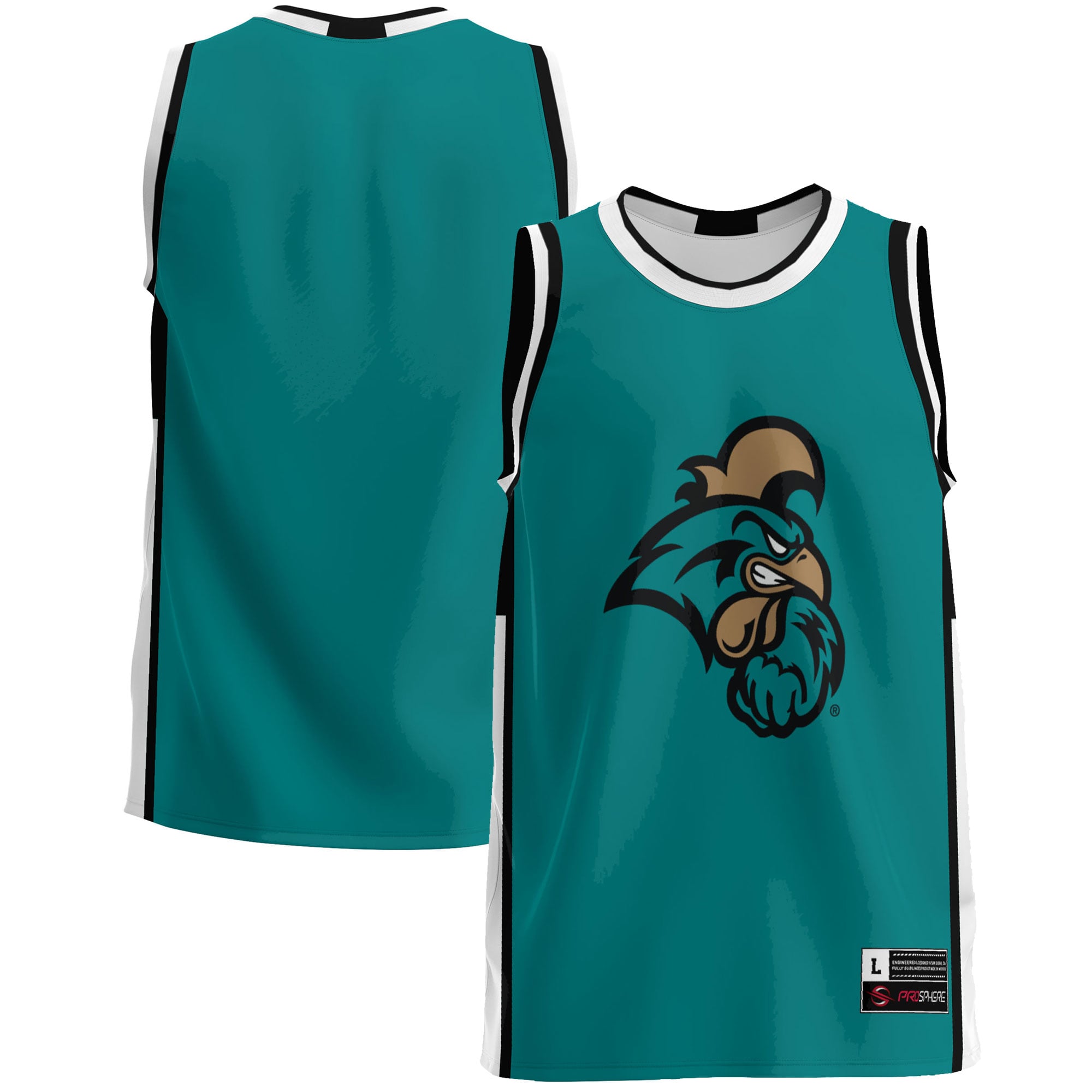 Coastal Carolina Chanticleers Lightweight Basketball Jersey Teal - front and back view