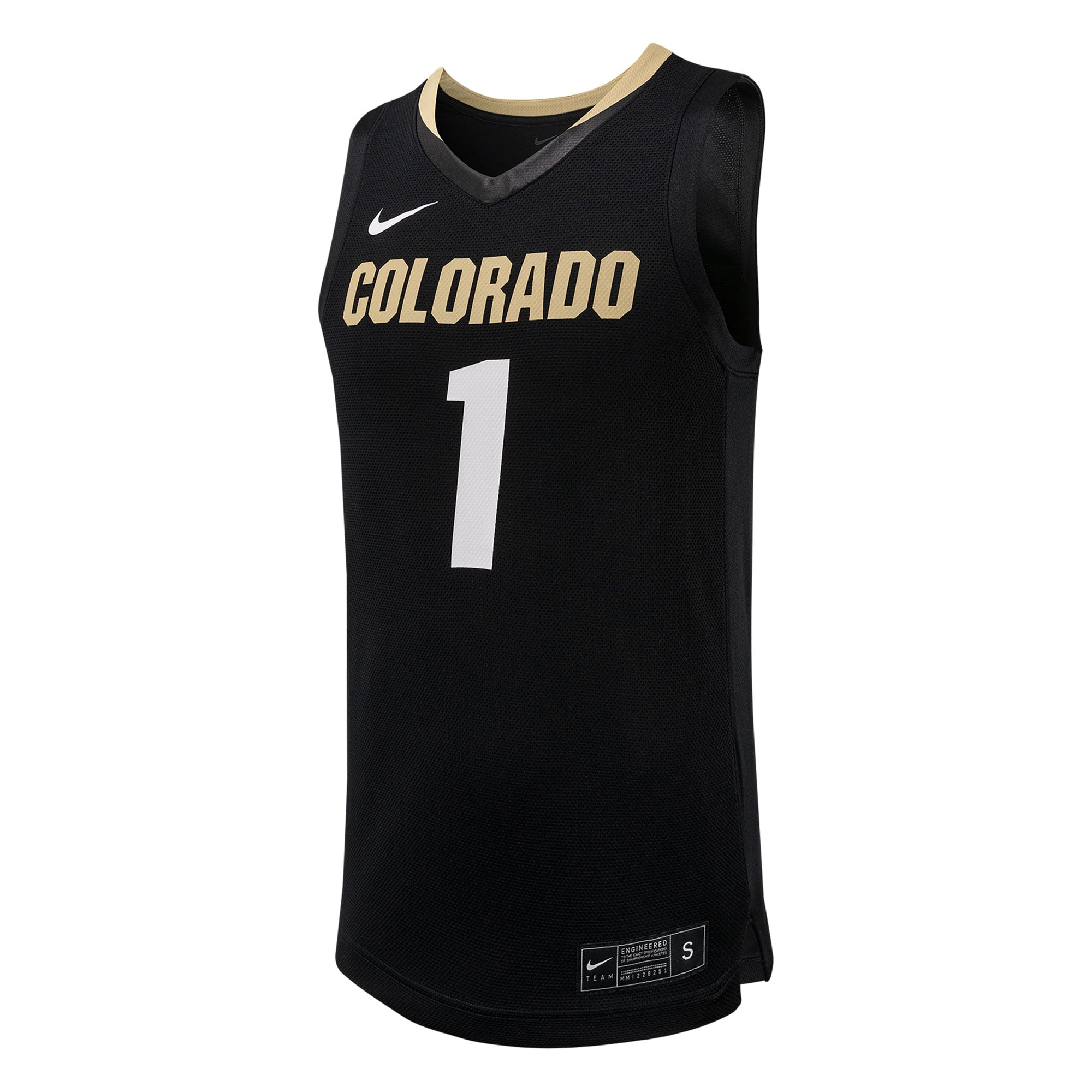 #1 Colorado Buffaloes Basketball Jersey Black - front view