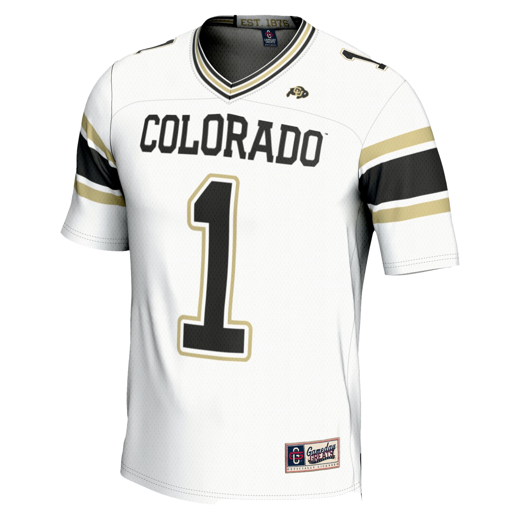 #1 Colorado Buffaloes Endzone Football Jersey White - back view