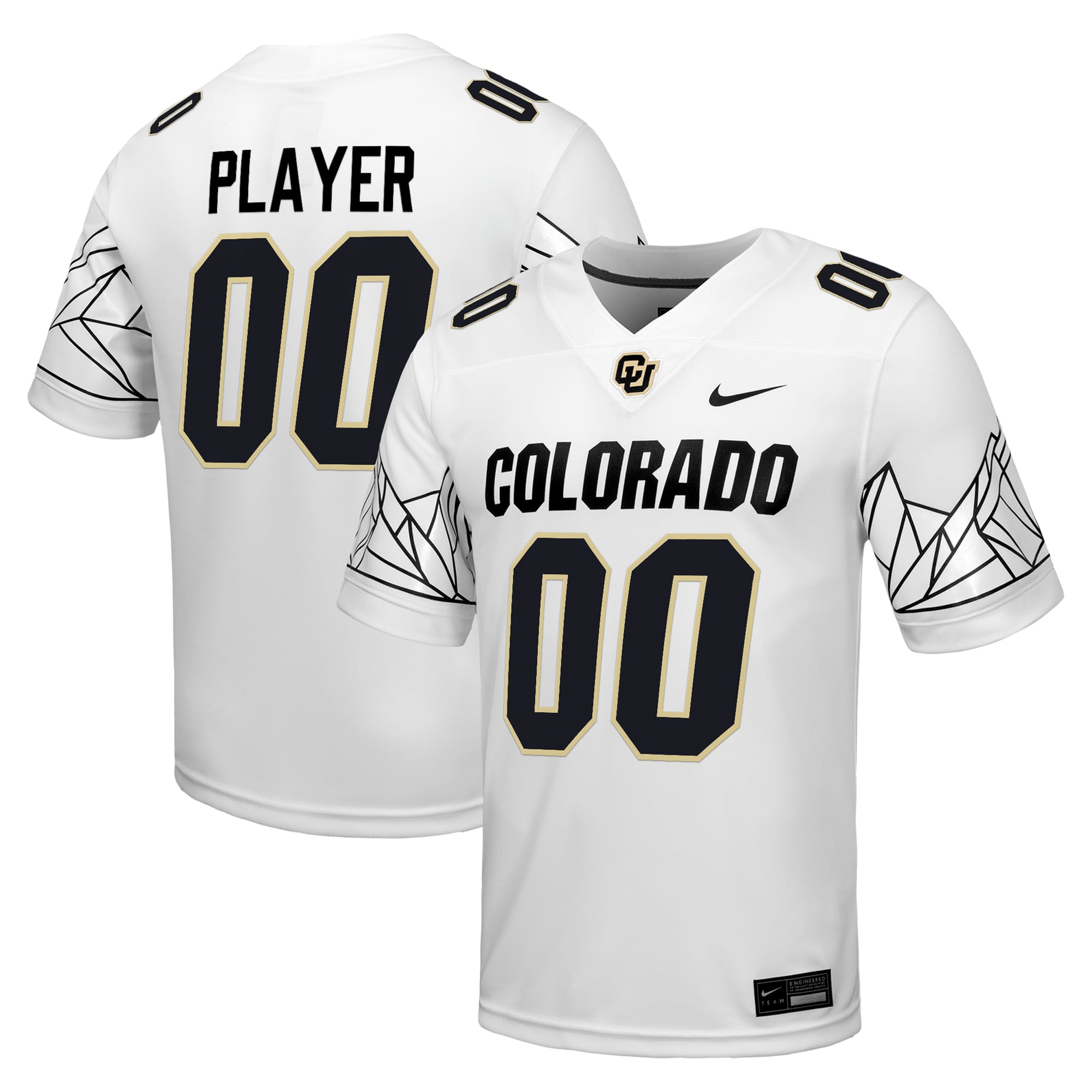 Colorado Buffaloes Football Jersey White - front and back view