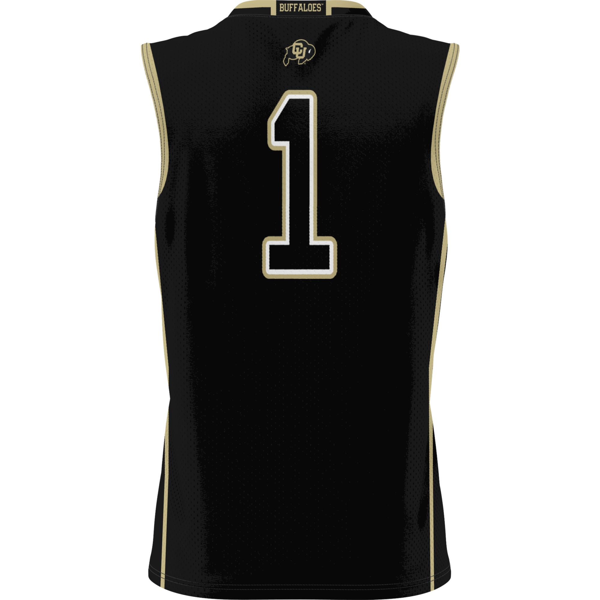 #1 Colorado Buffaloes Lightweight Basketball Jersey Black - back view