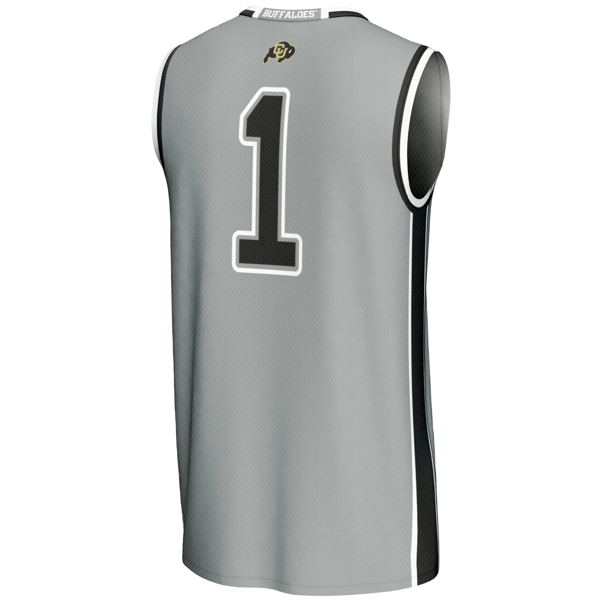 #1 Colorado Buffaloes Lightweight Basketball Jersey Gray - back view