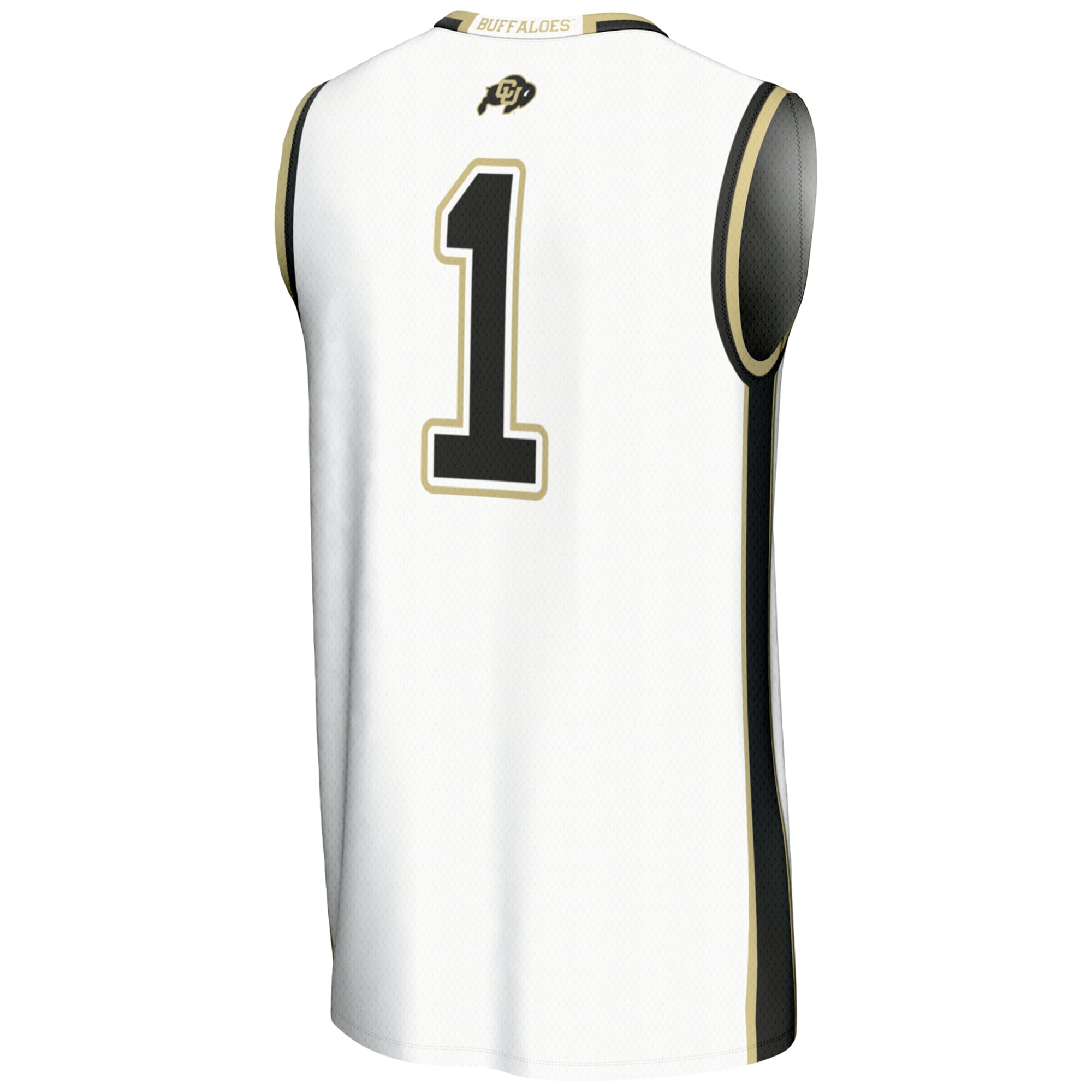 #1 Colorado Buffaloes Lightweight Basketball Jersey White - back view