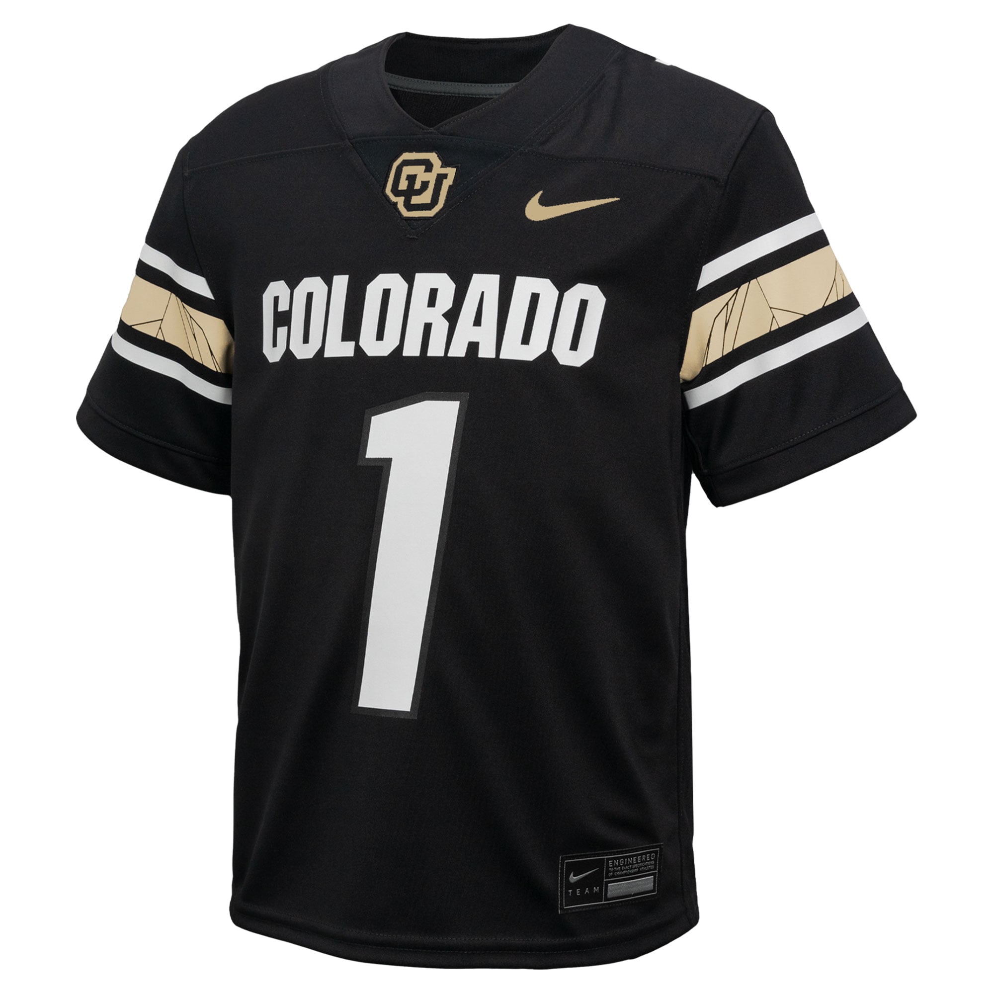 #1 Colorado Buffaloes Preschool Throwback Football Jersey Black - front view