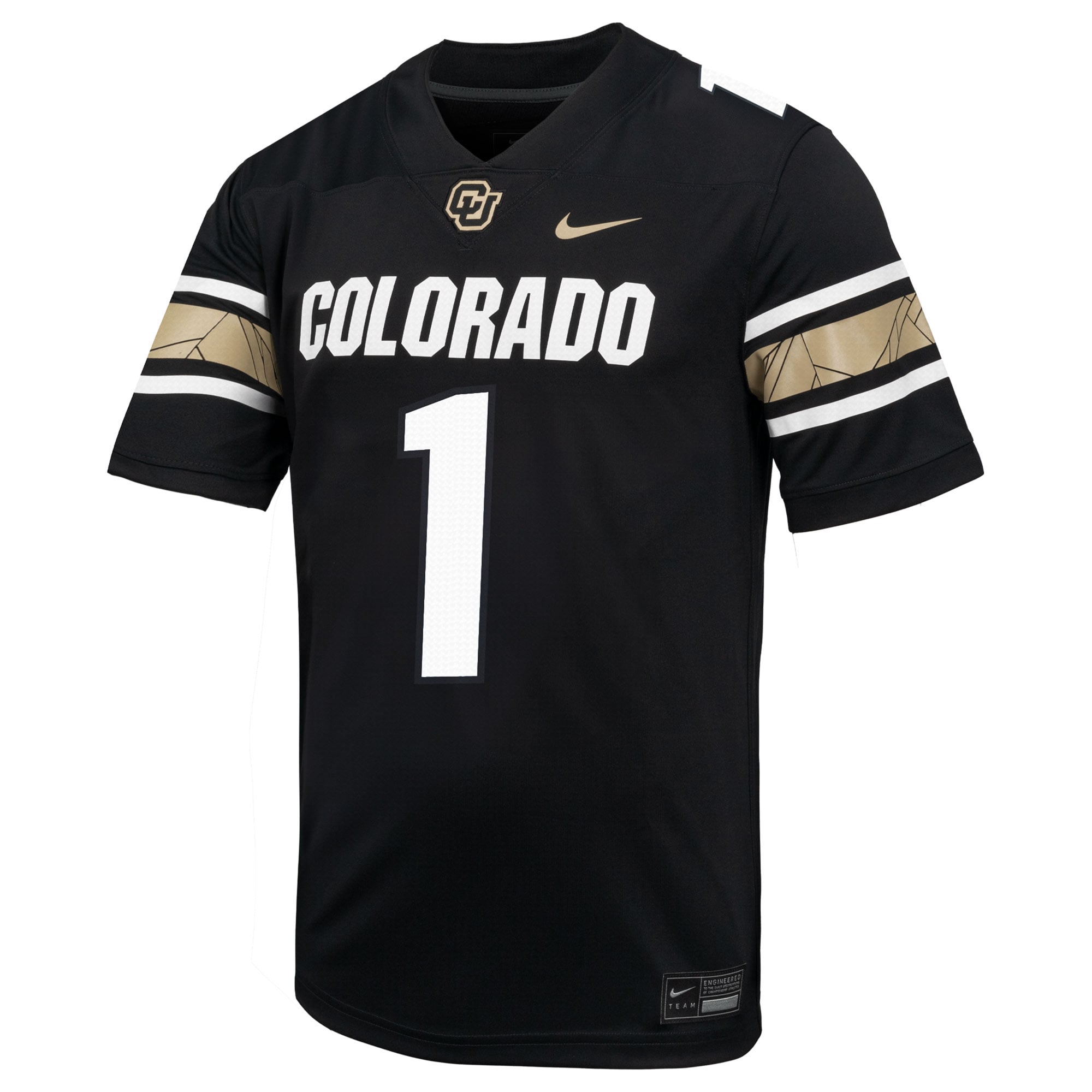 #1 Colorado Buffaloes Throwback Jersey Black - front view