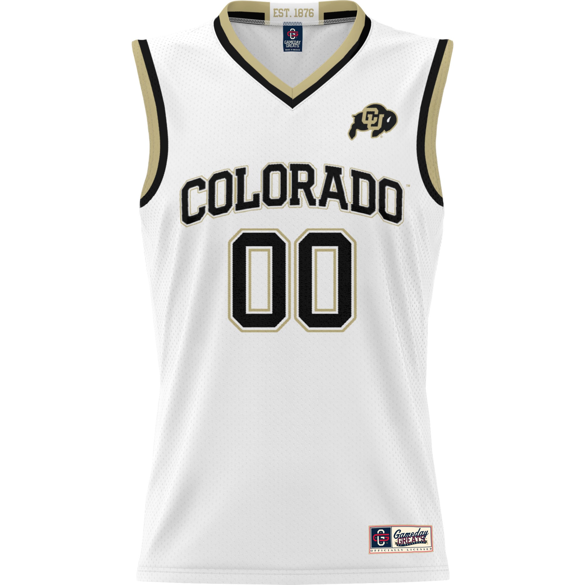 Colorado Buffaloes Youth Lightweight Women's Basketball Jersey White - front view