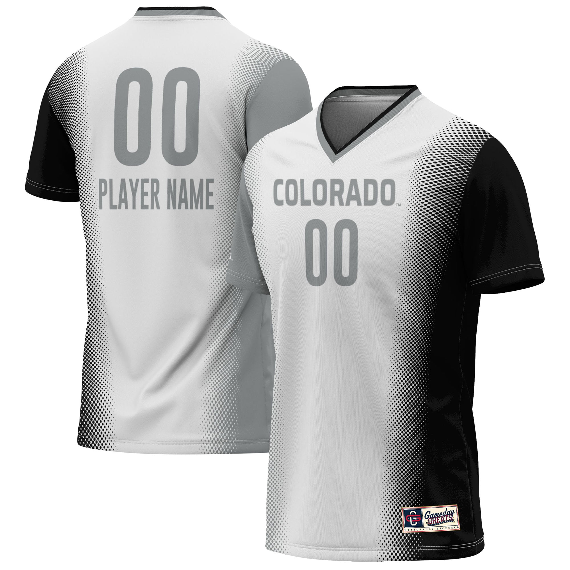 Colorado Buffaloes Youth Lightweight Women's Soccer Jersey White - front and back view