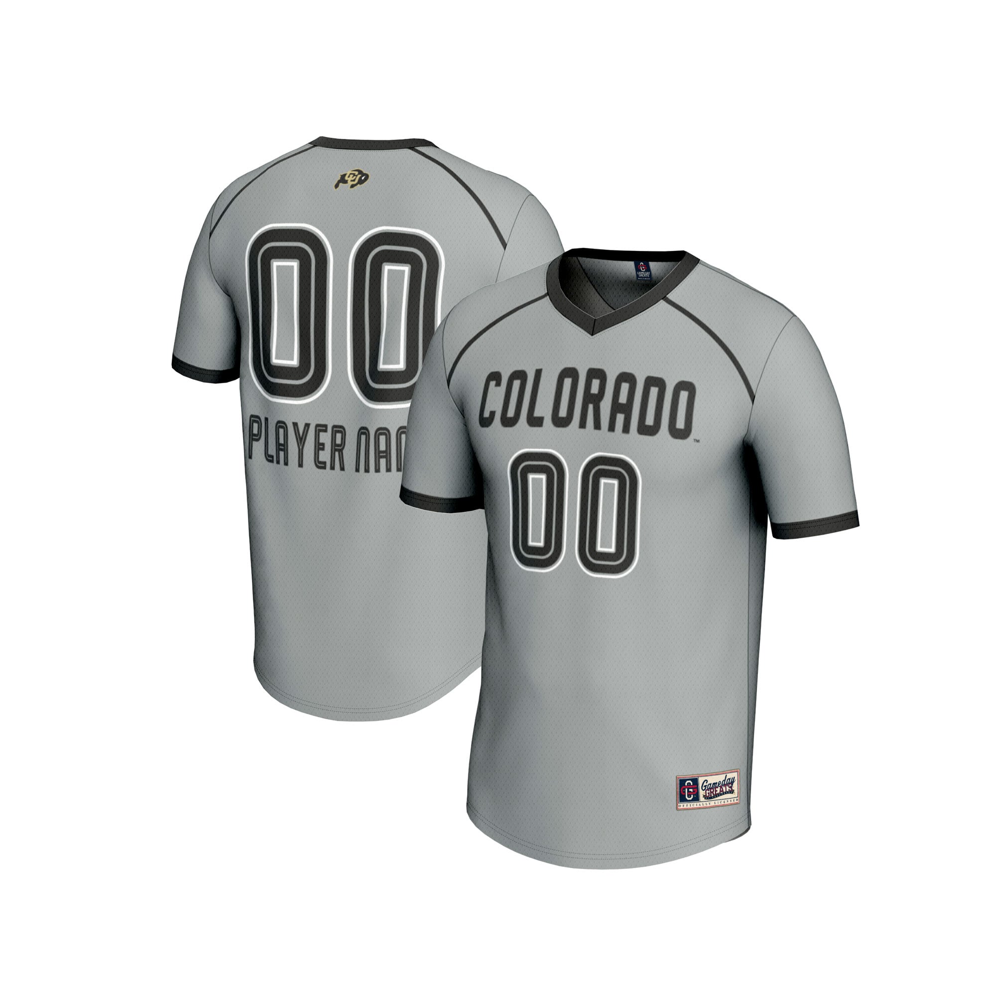 Colorado Buffaloes Unisex Women's Lacrosse Lightweight Jersey Gray - front and back view