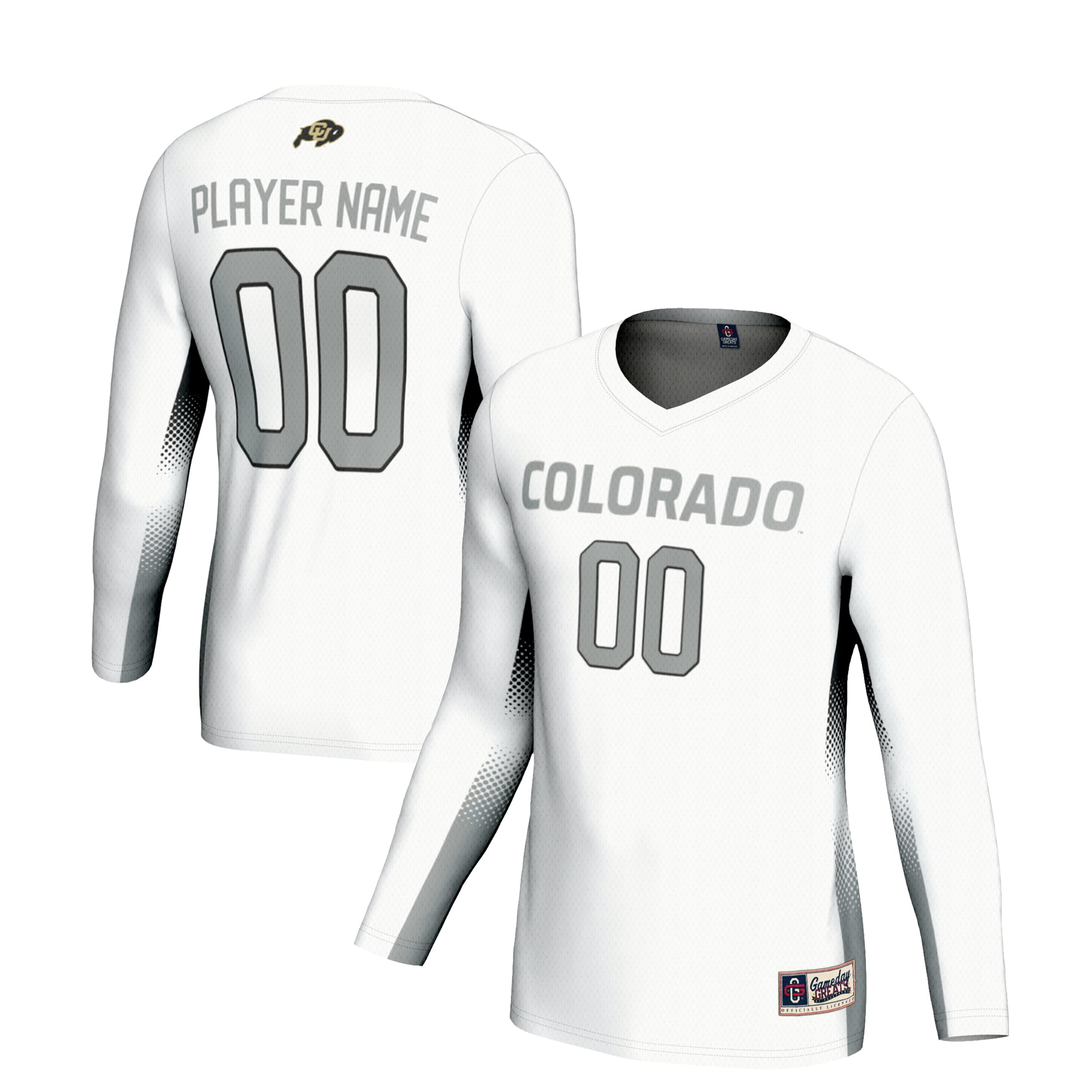 Colorado Buffaloes Youth Lightweight Women's Volleyball Jersey White - front and back view