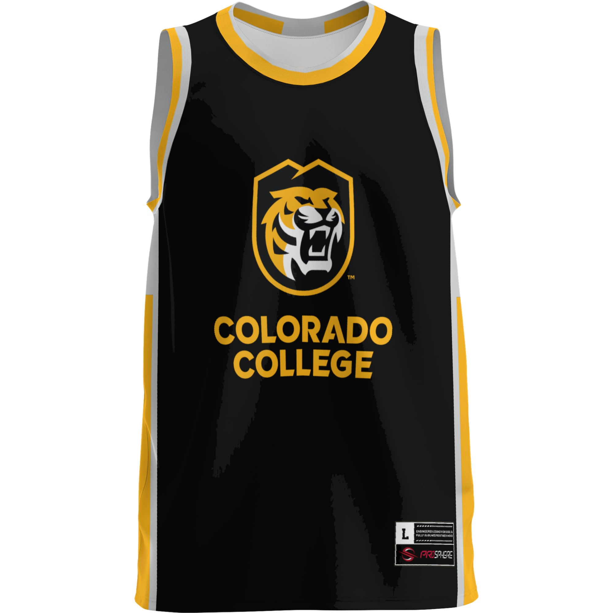 Colorado College Tigers Lightweight Basketball Jersey Gold - front view