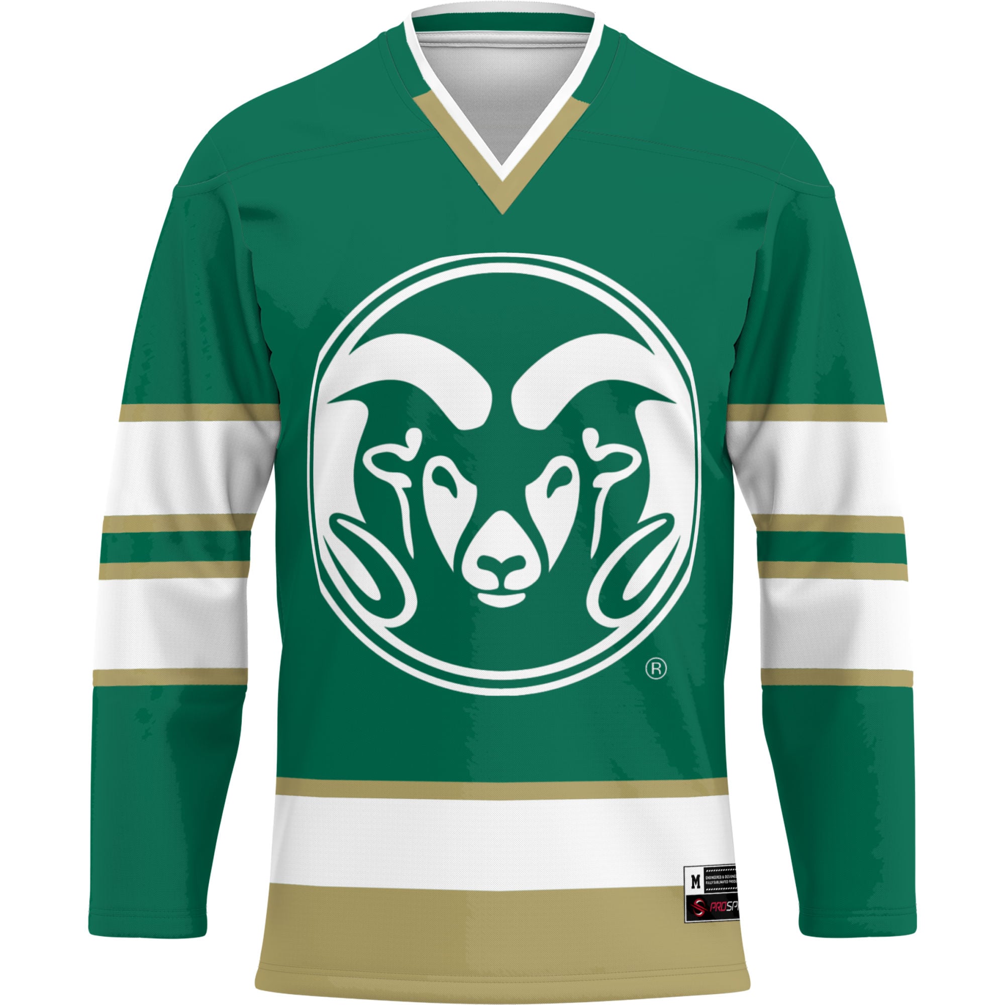 Colorado State Rams Hockey Jersey Green - front view