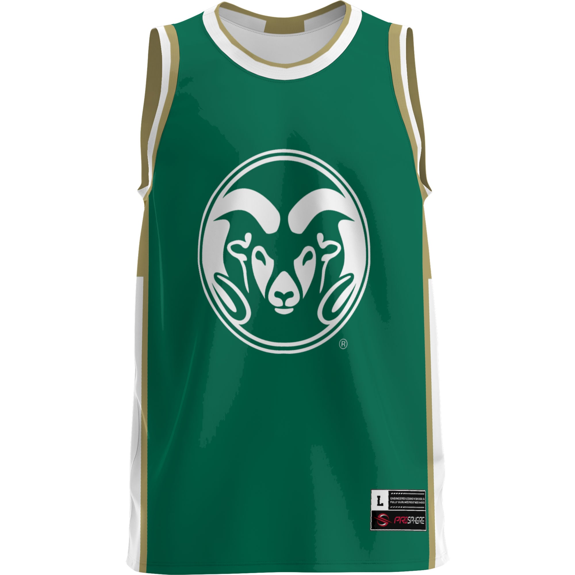 Colorado State Rams Lightweight Basketball Jersey Green - front view