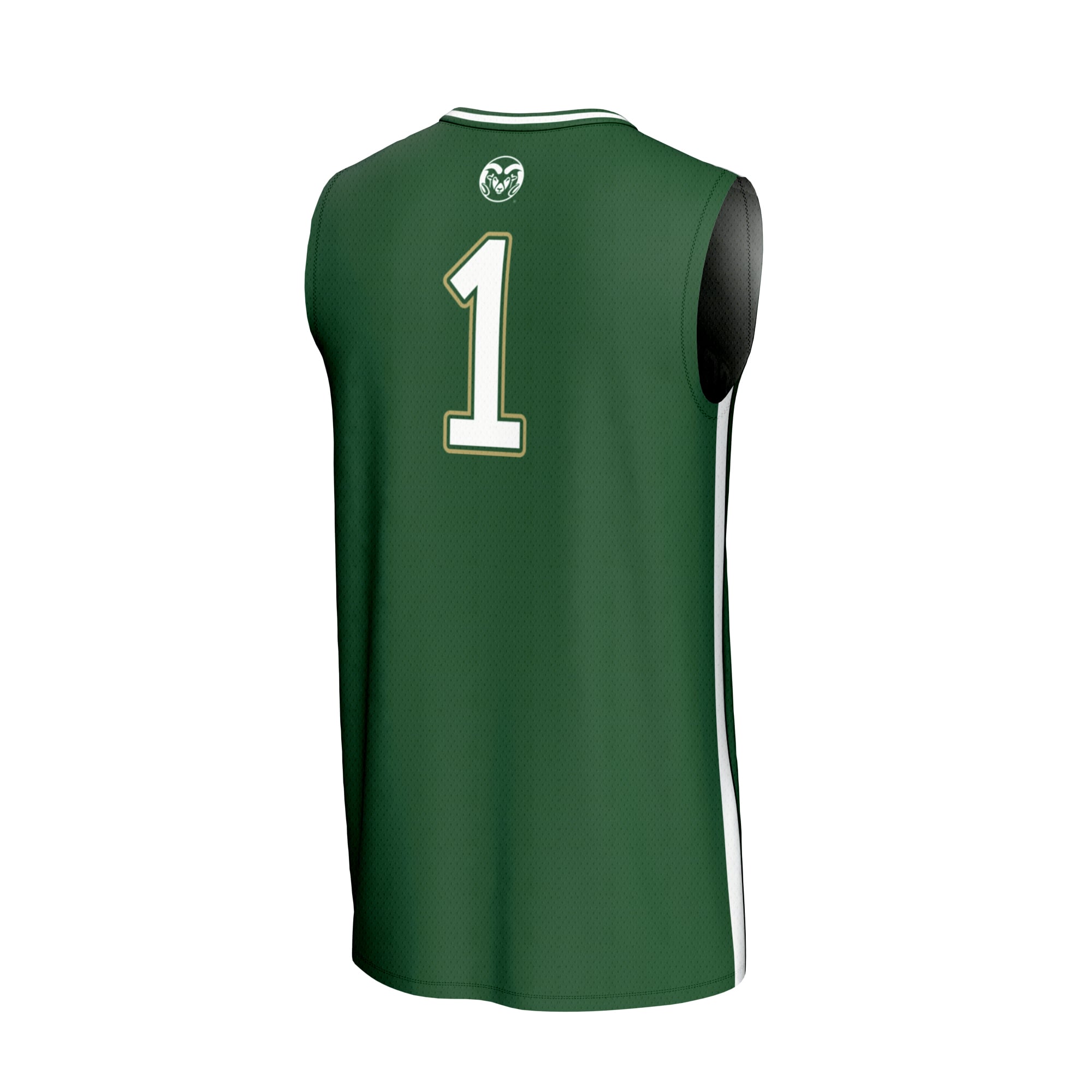#1 Colorado State Rams Unisex Lightweight Collegiate Basketball Fashion Jersey Green - back view