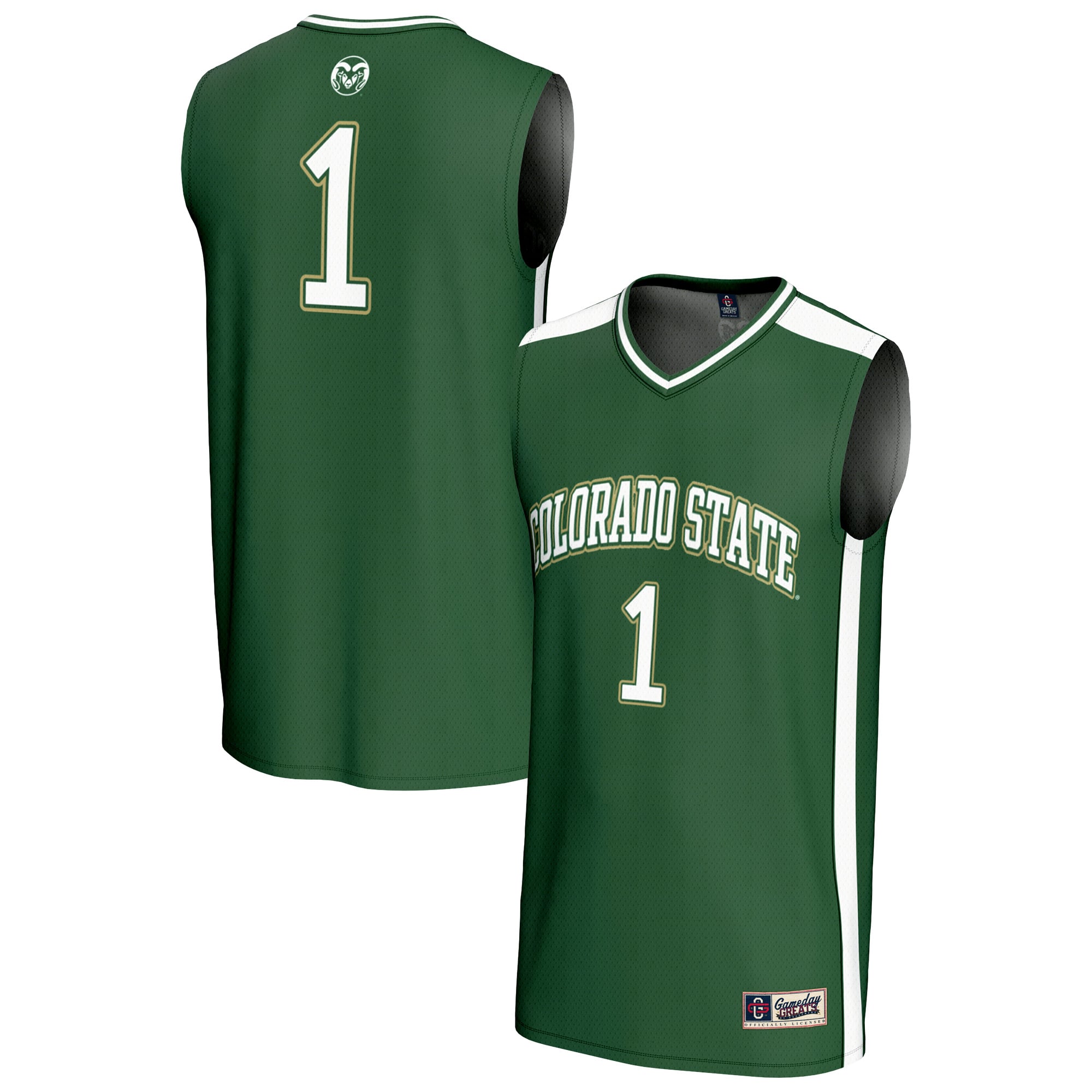 #1 Colorado State Rams Unisex Lightweight Collegiate Basketball Fashion - front and back view