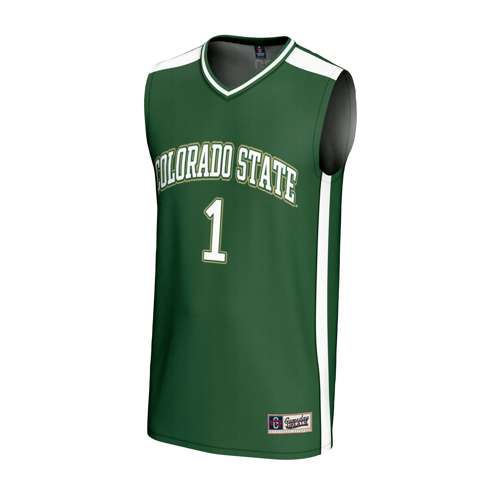 #1 Colorado State Rams Unisex Lightweight Collegiate Basketball Fashion Jersey Green - front view