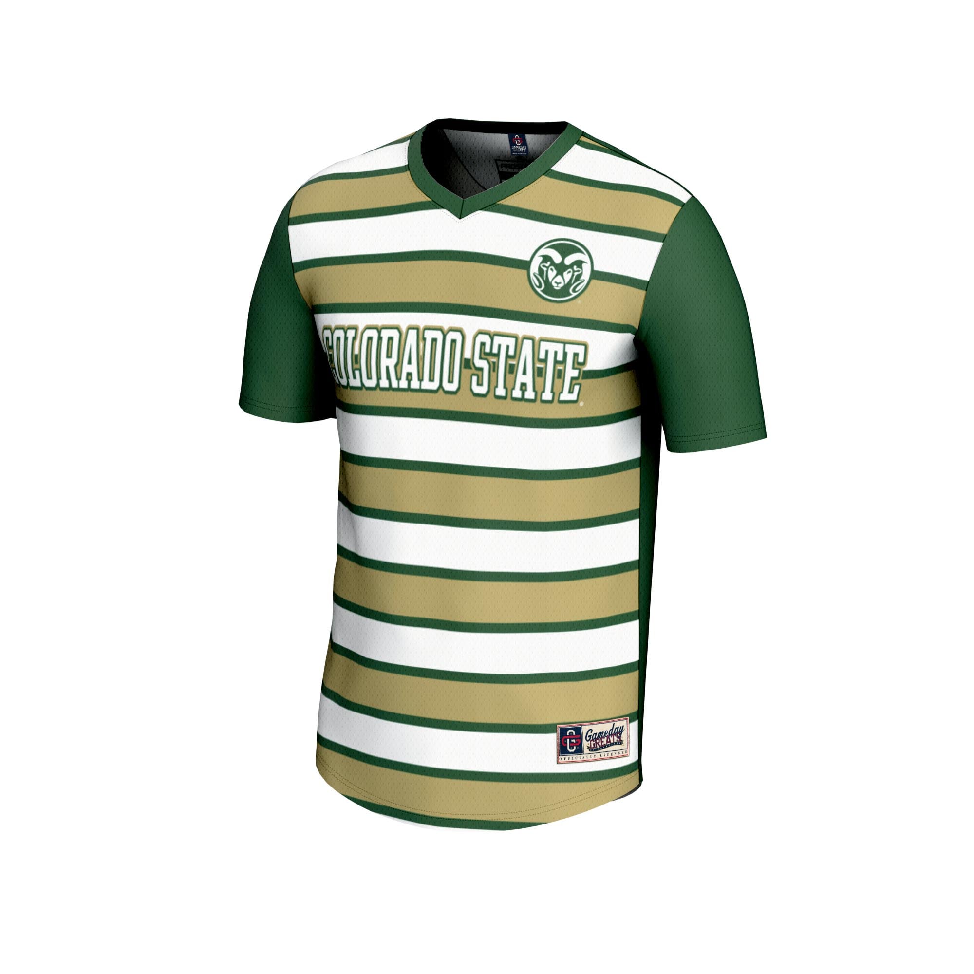 #1 Colorado State Rams Unisex Lightweight Soccer Fashion Jersey Green - front view
