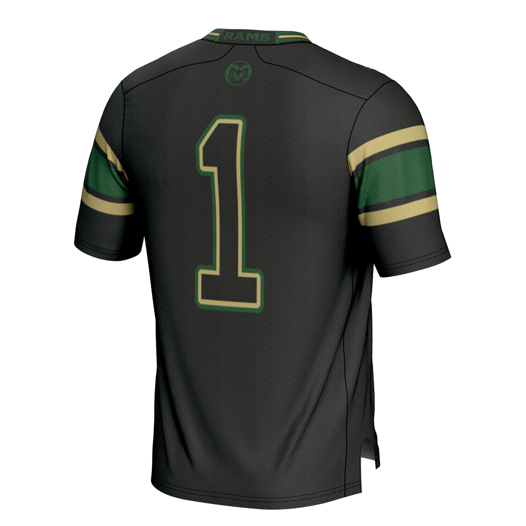 #1 Colorado State Rams Youth Football Jersey Black - back view