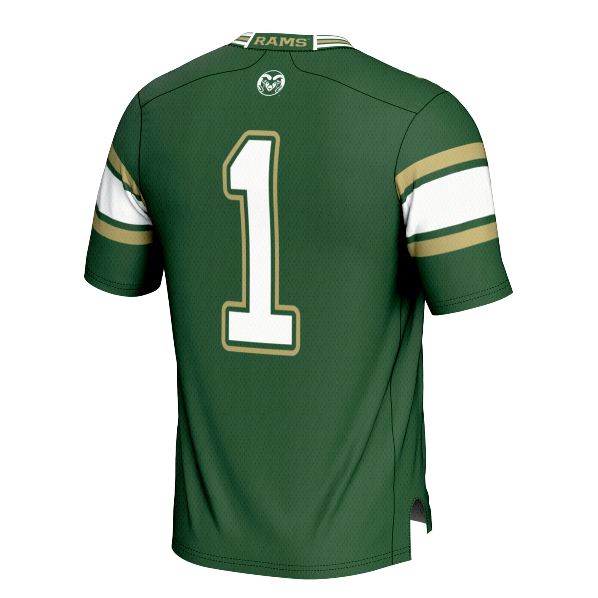 #1 Colorado State Rams Youth Football Jersey Green - back view