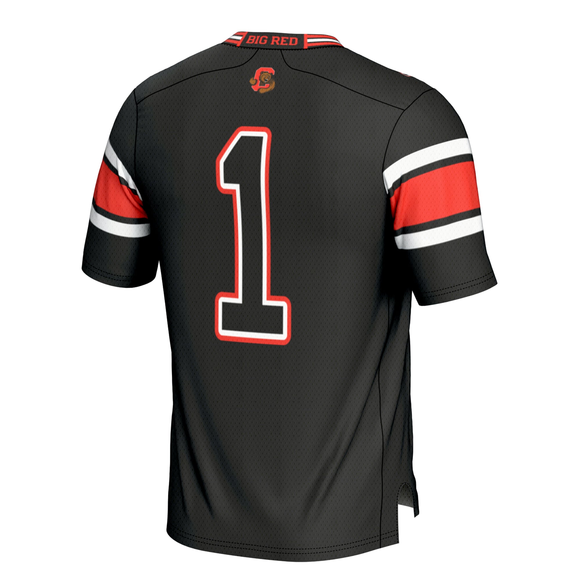 #1 Cornell Big Red Football Jersey Black - back view