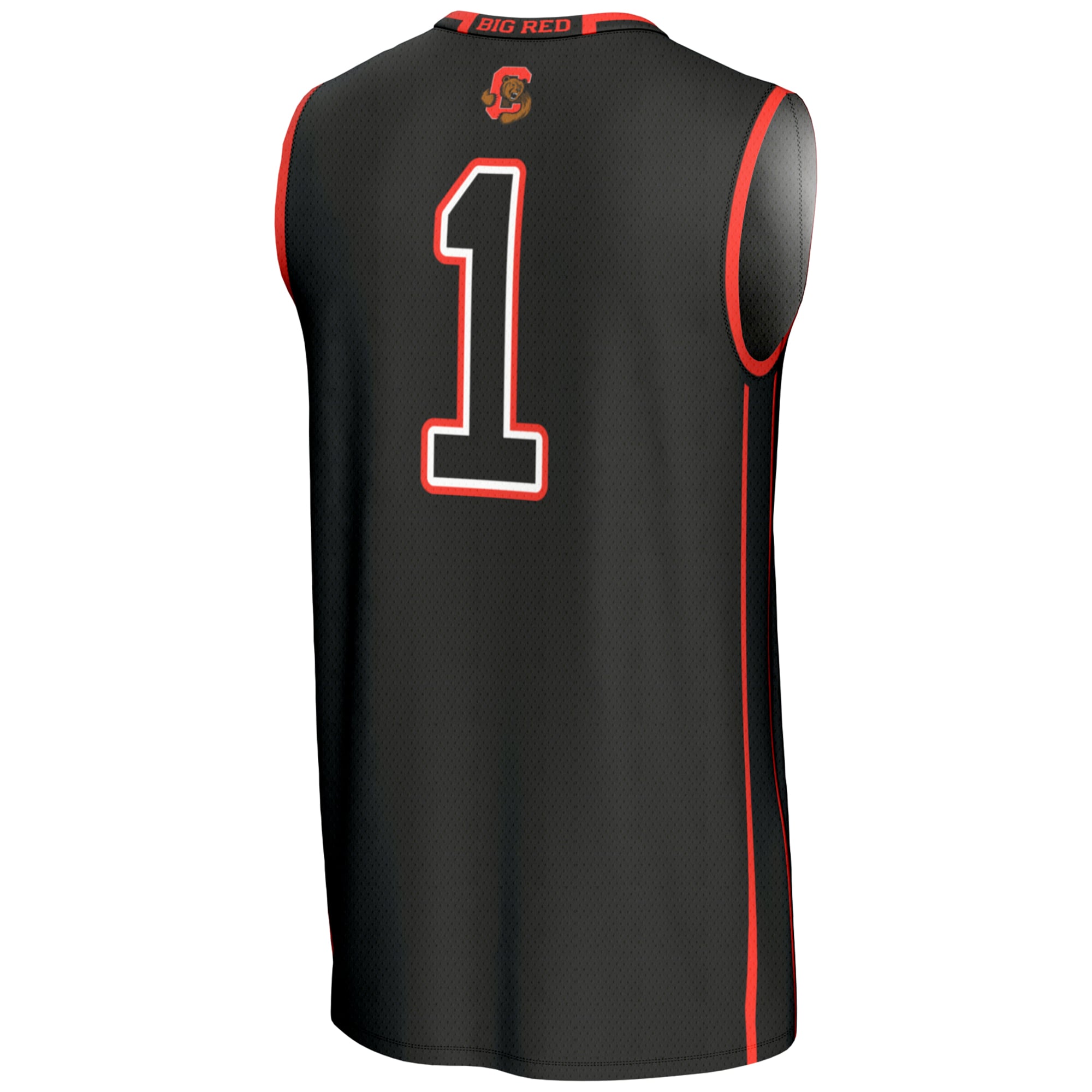 #1 Cornell Big Red Unisex Lightweight Basketball Jersey Black - back view