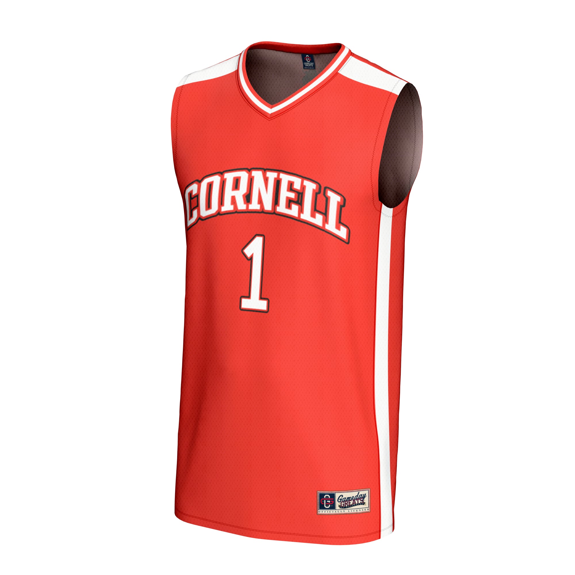 #1 Cornell Big Red Unisex Lightweight Collegiate Basketball Fashion Jersey Red - front view