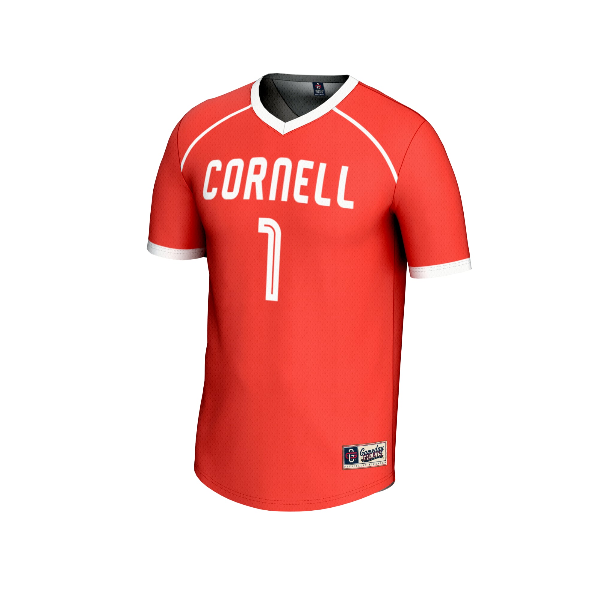 #1 Cornell Big Red Unisex Lightweight Women's Lacrosse Fashion Jersey Red - front view