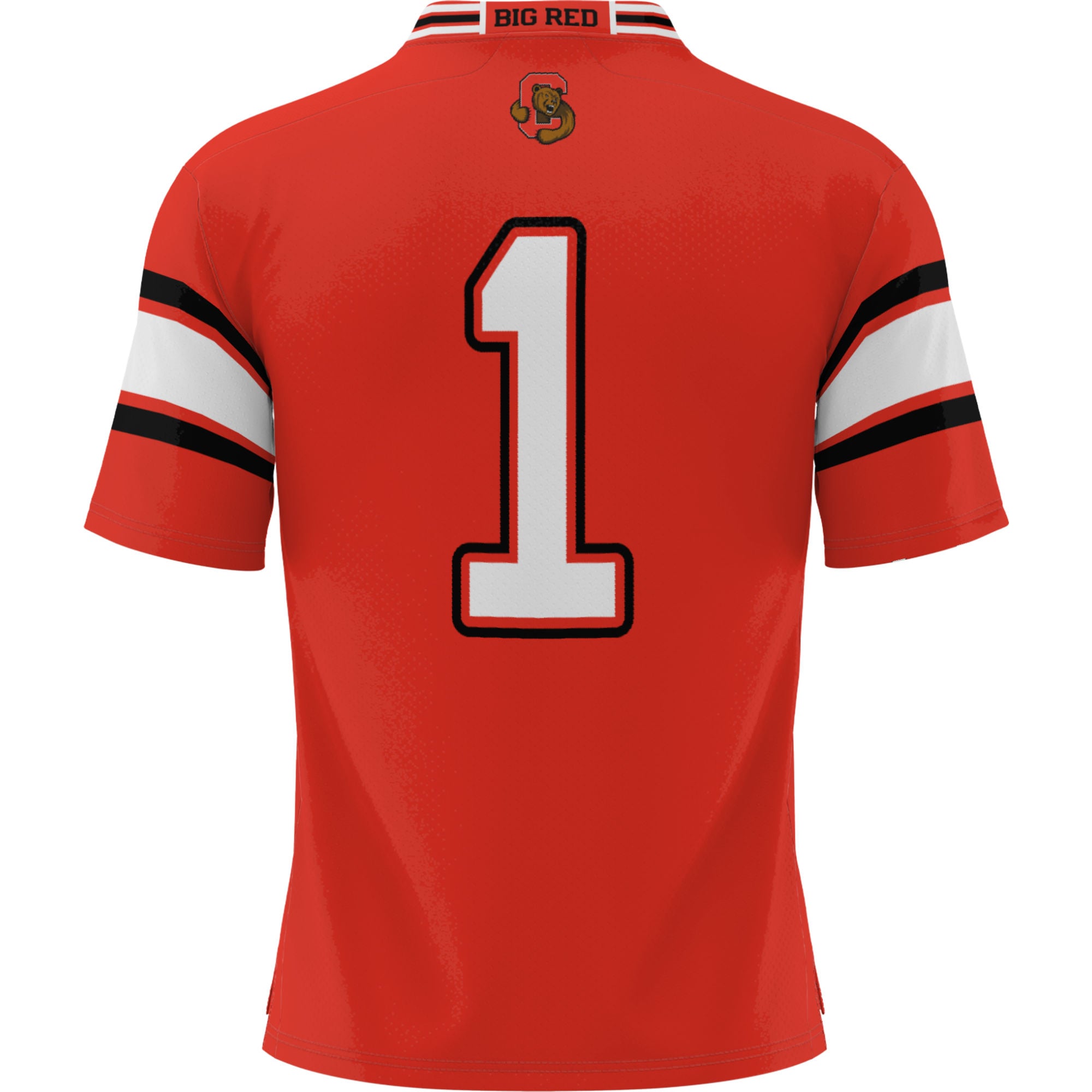 #1 Cornell Big Red Youth Football Jersey Red - back view