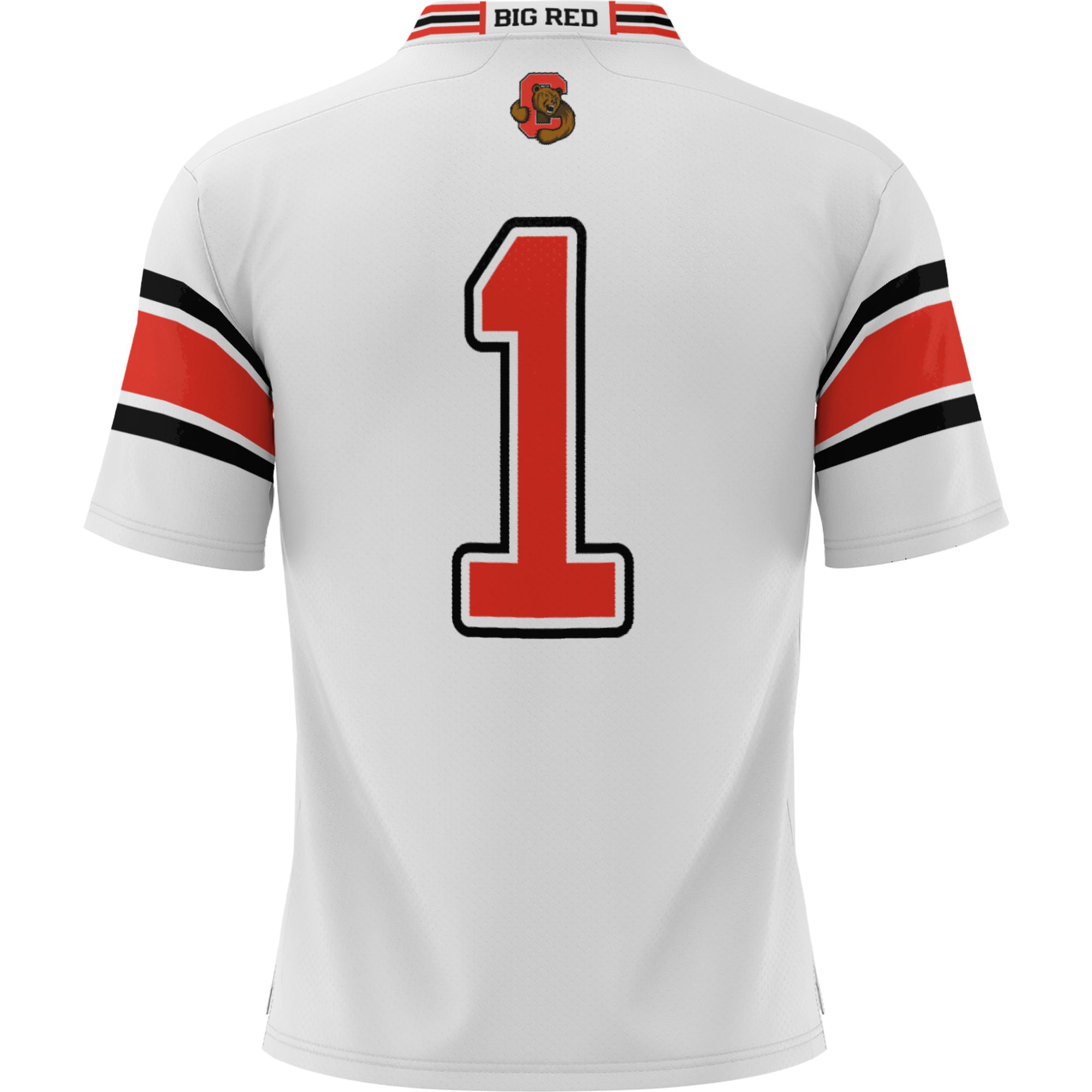 #1 Cornell Big Red Youth Football Jersey White - back view