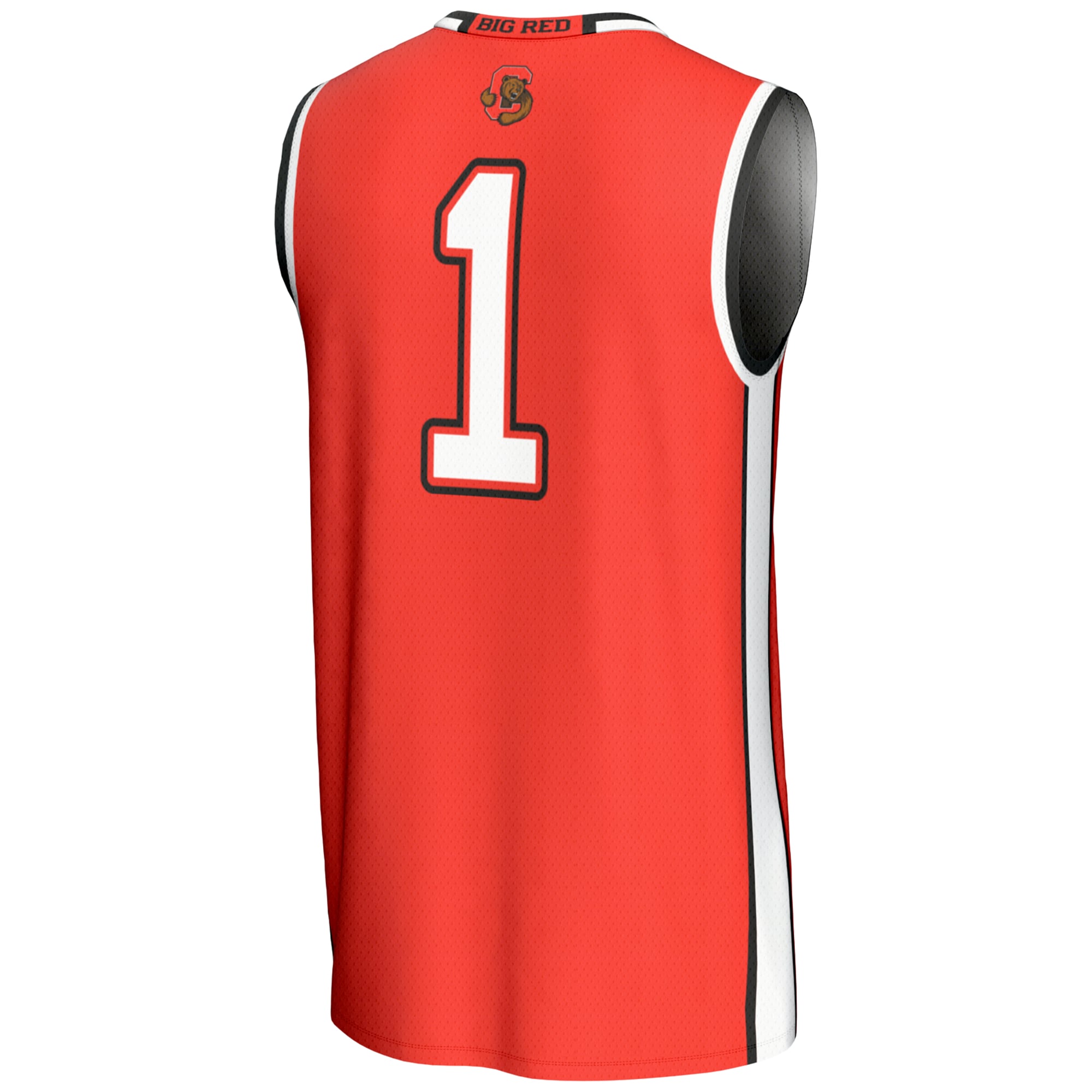 #1 Cornell Big Red Youth Lightweight Basketball Jersey Red - back view