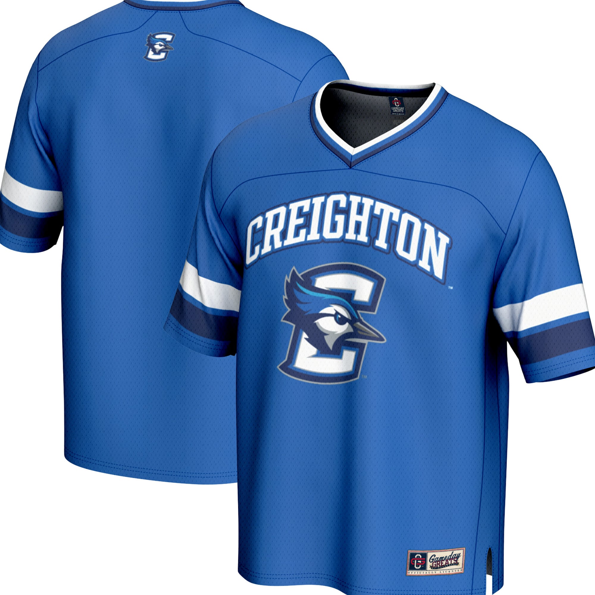 Creighton Bluejays Spirit Football Jersey Blue - front and back view