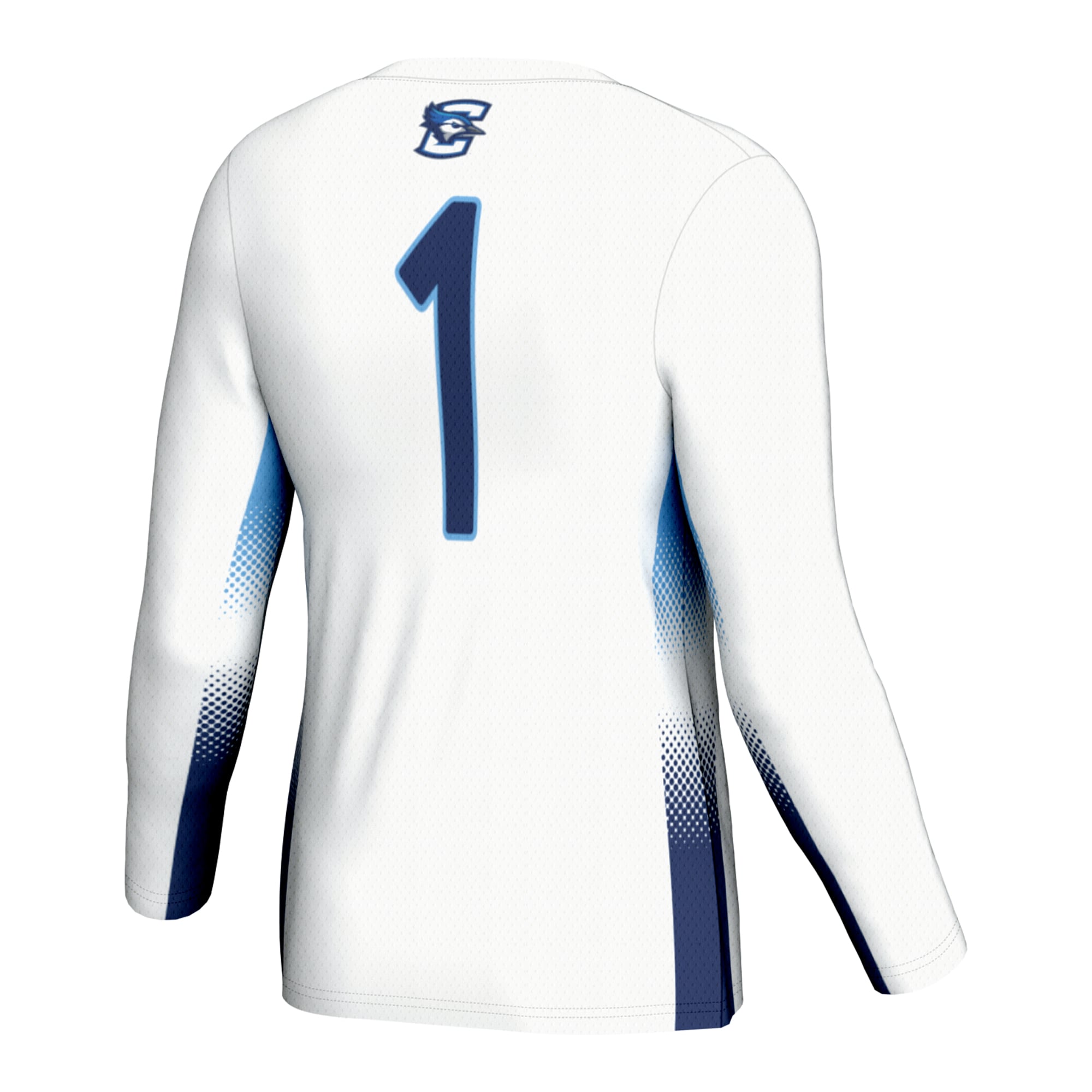 #1 Creighton Bluejays Unisex Lightweight Volleyball Jersey White - back view