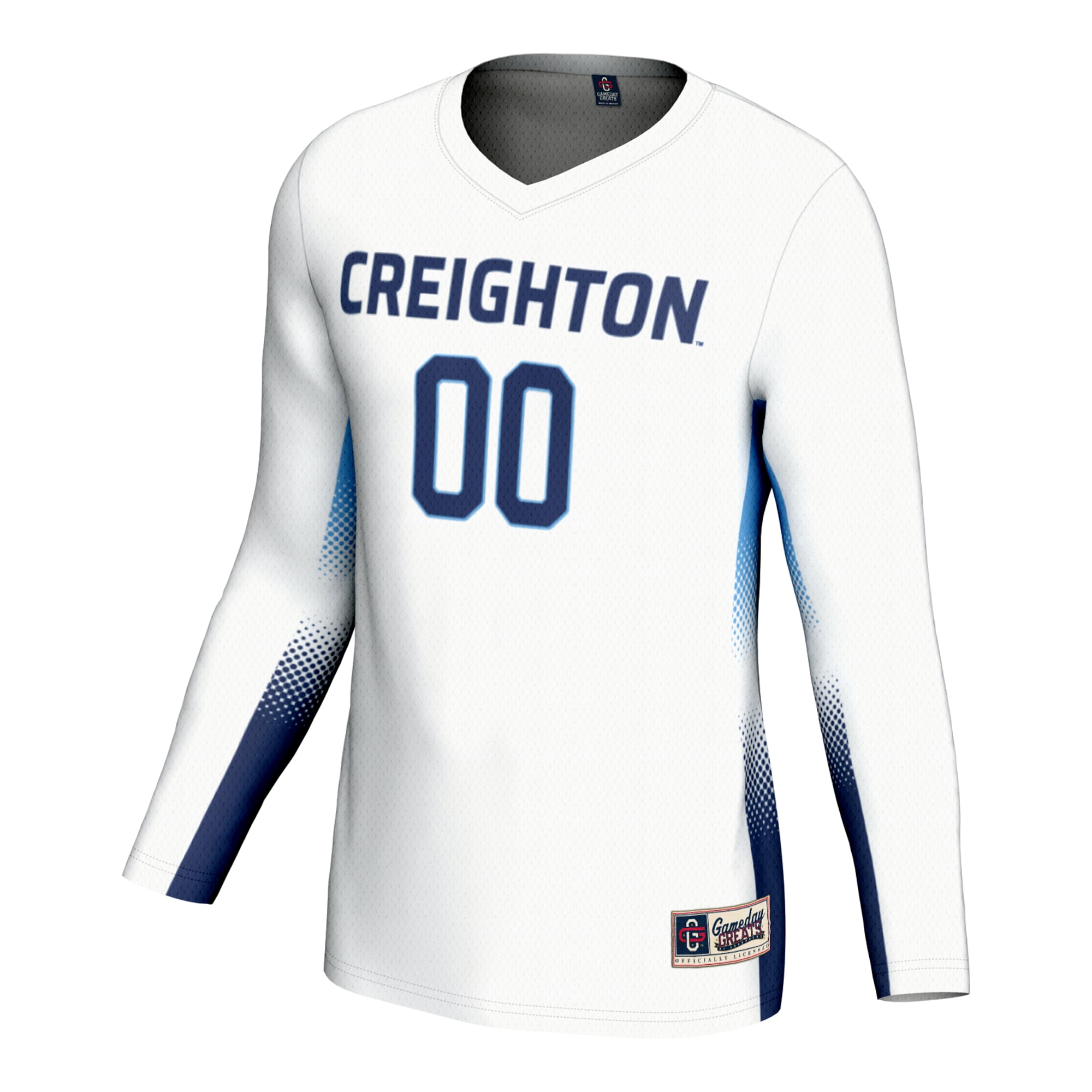 Creighton Bluejays Unisex Lightweight Volleyball Jersey White - front view