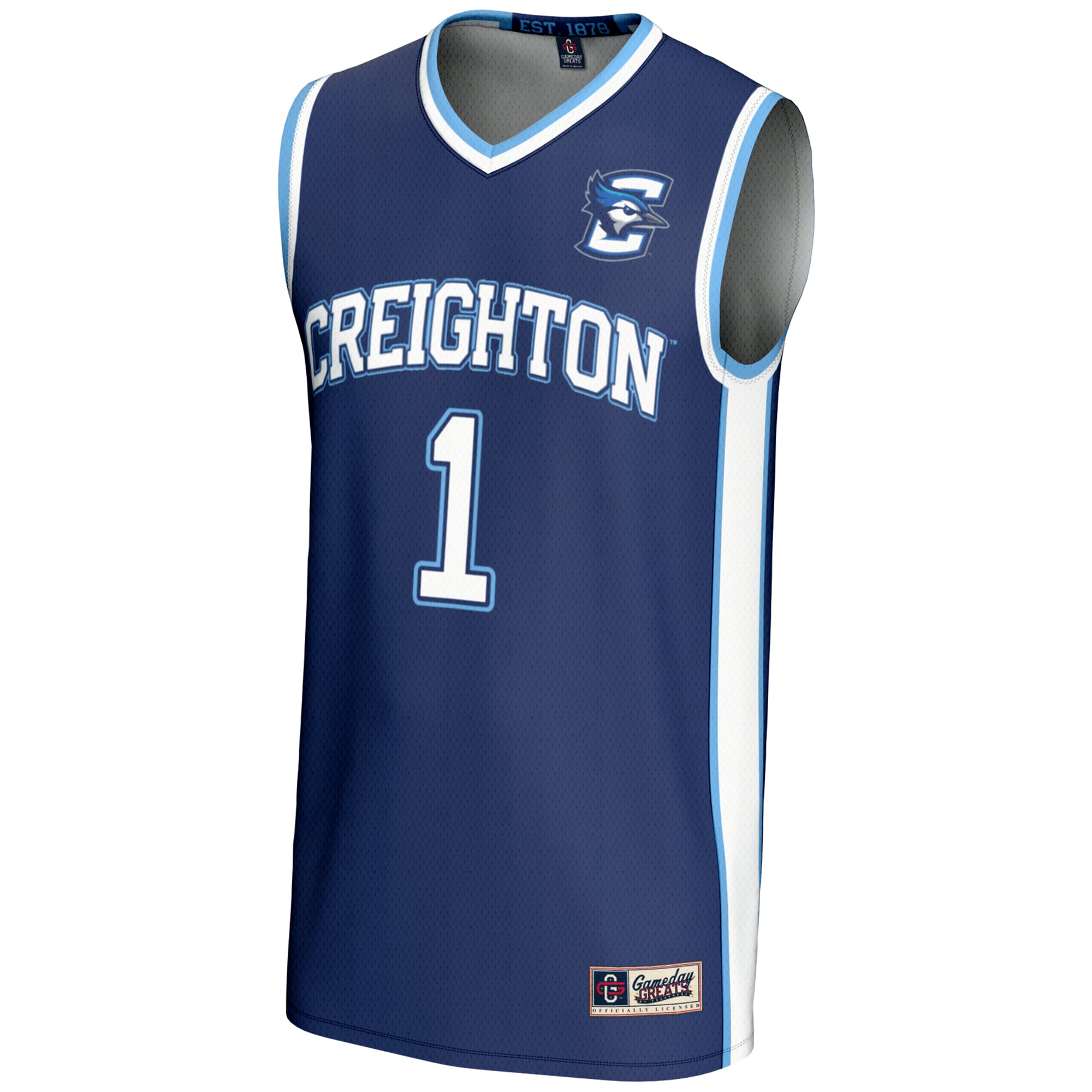 #1 Creighton Bluejays Youth Lightweight Basketball Jersey Royal - front view
