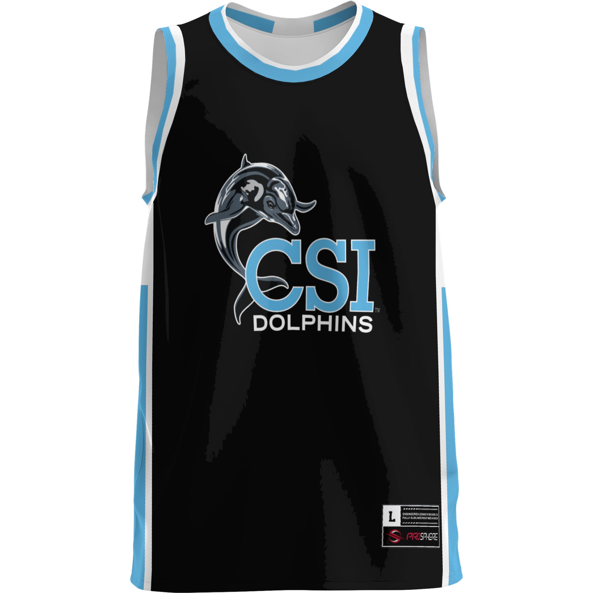 CUNY College of Staten Island Lightweight Basketball Jersey Light Blue - front view
