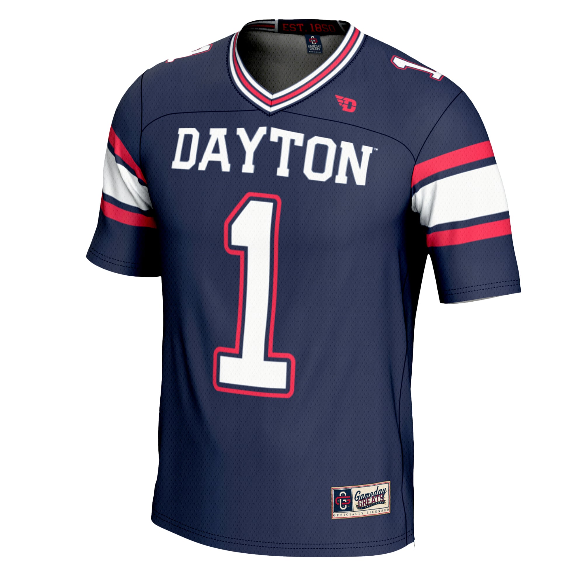 #1 Dayton Flyers Football Jersey - Navy - front view