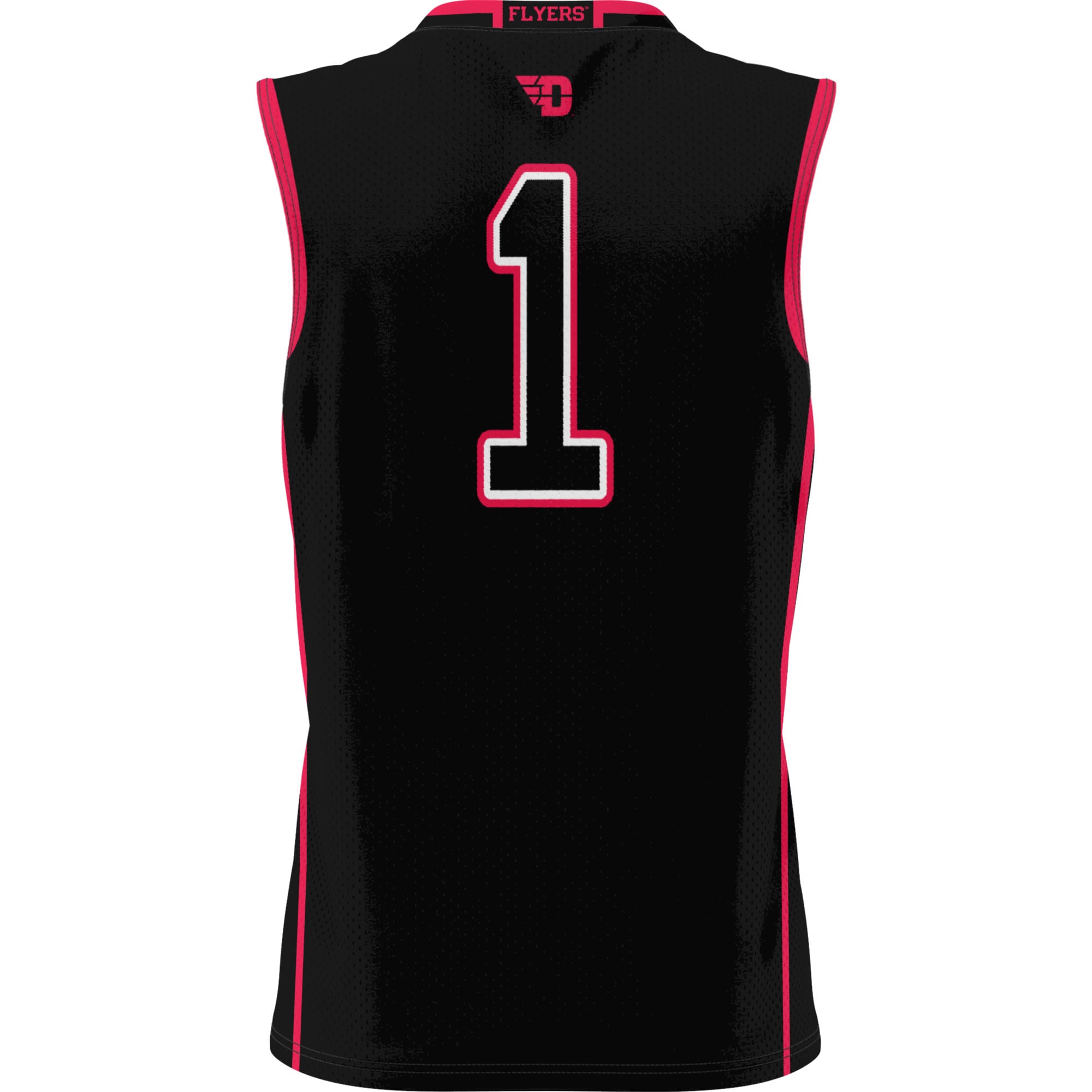 #1 Dayton Flyers Lightweight Basketball Jersey Black - back view
