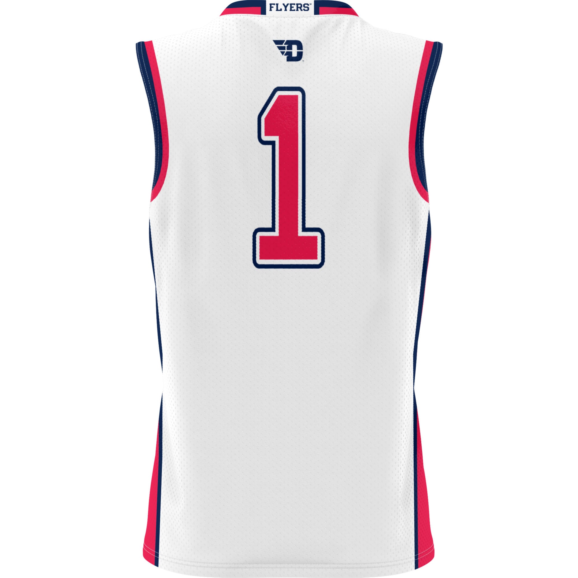 #1 Dayton Flyers Lightweight Basketball Jersey White - back view
