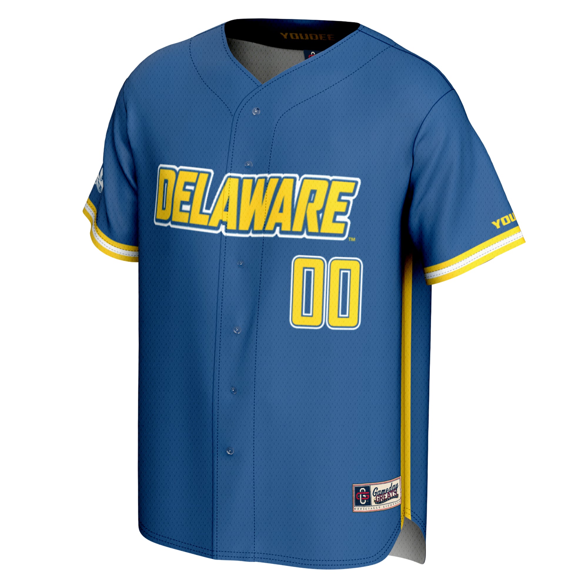 Delaware Fightin' Blue Hens Baseball Lightweight Jersey Royal - front view