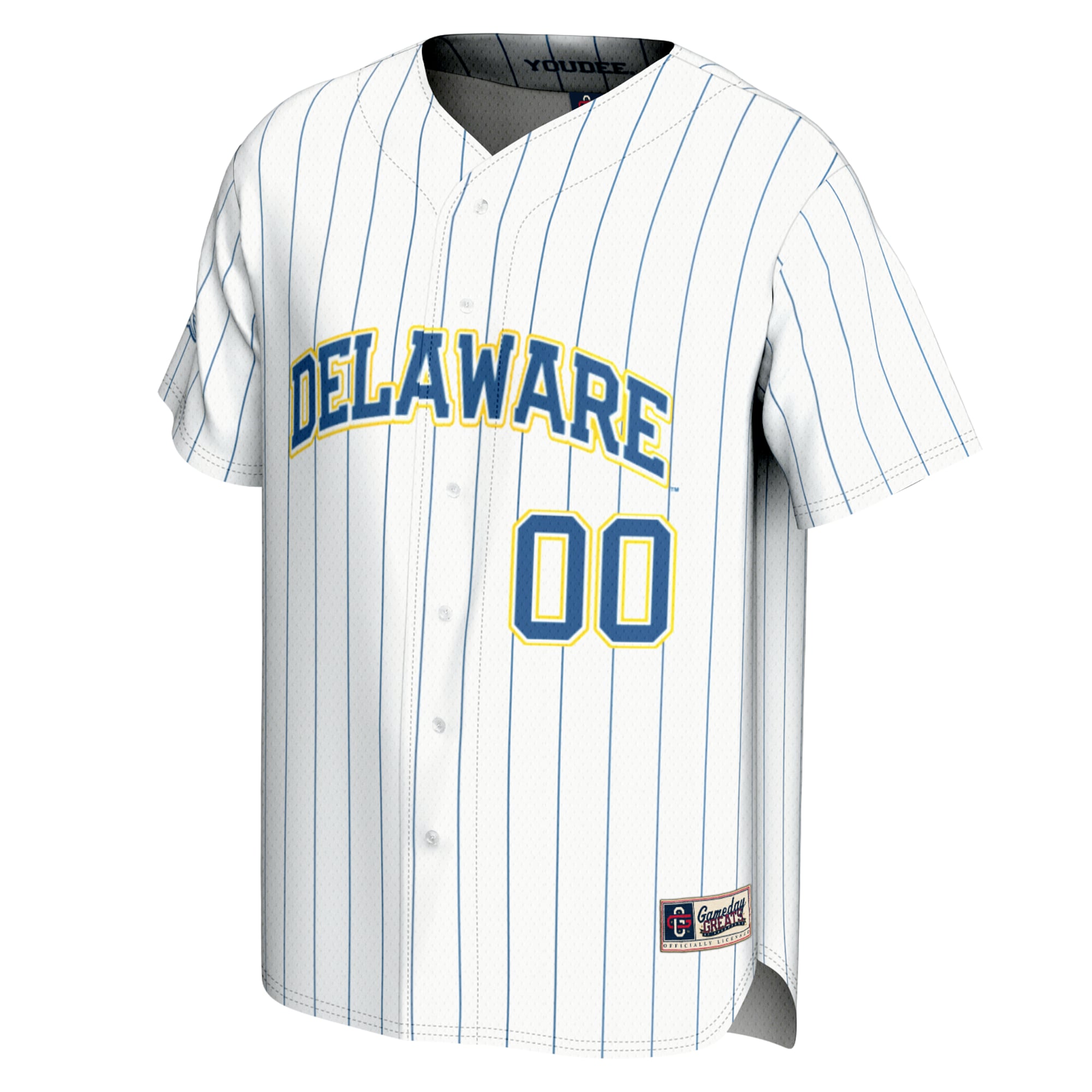 Delaware Fightin' Blue Hens Baseball Lightweight Jersey White - front view