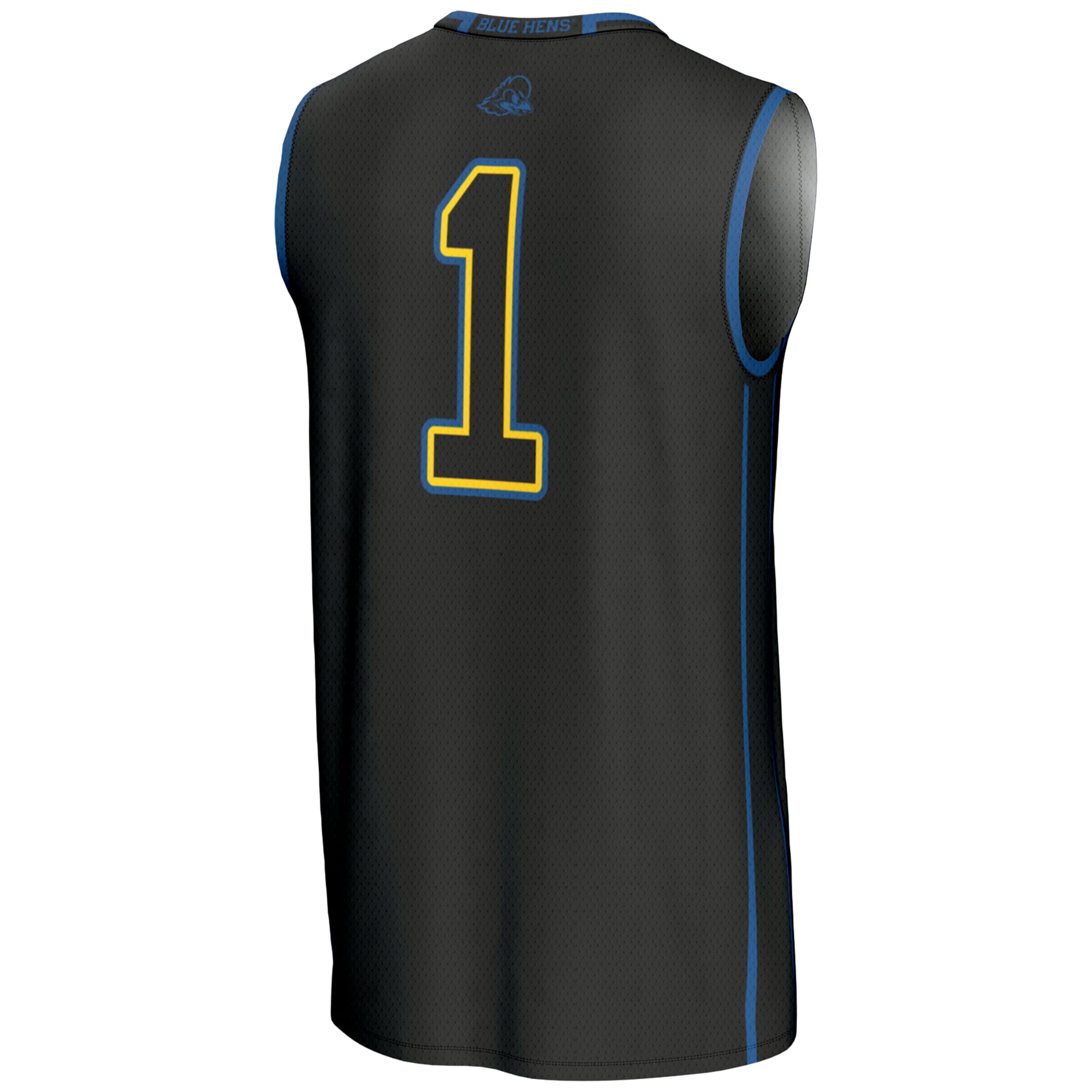 #1 Delaware Fightin' Blue Hens Lightweight Basketball Jersey Black - back view