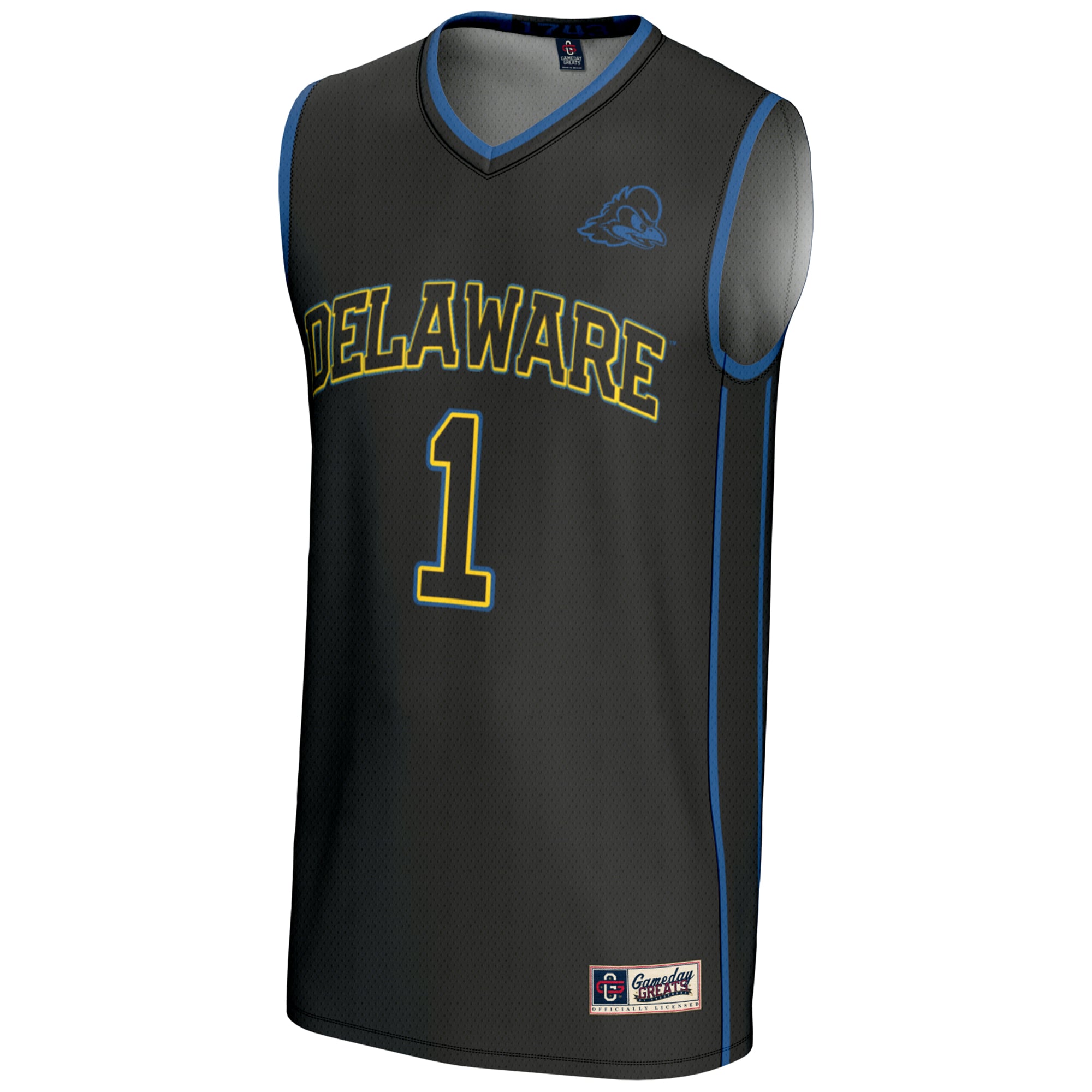 #1 Delaware Fightin' Blue Hens Lightweight Basketball Jersey Black - front view