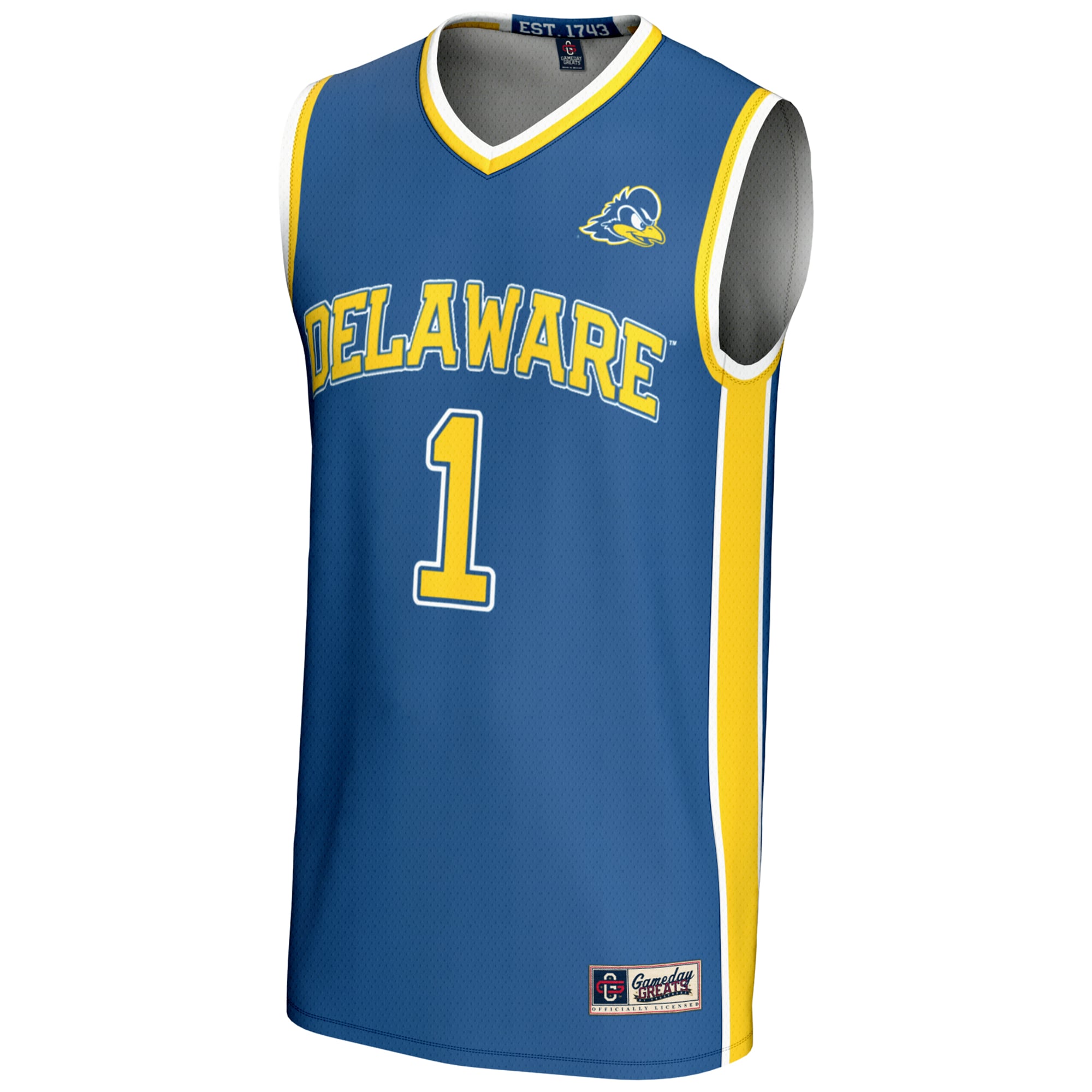 #1 Delaware Fightin' Blue Hens Lightweight Basketball Jersey Blue - front view