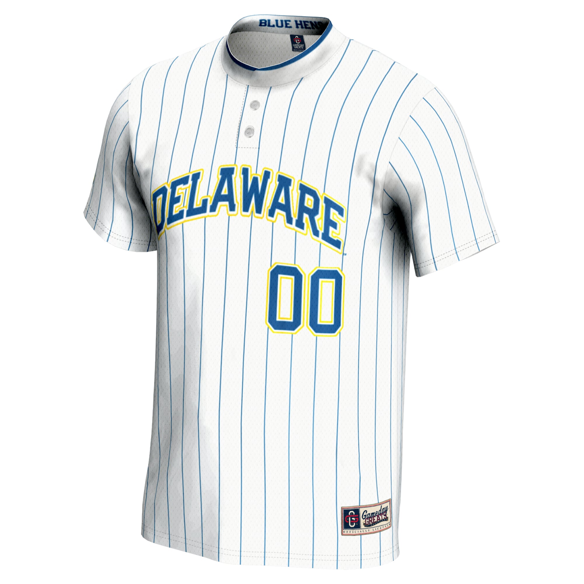 Delaware Fightin' Blue Hens Unisex Lightweight Softball Jersey White - front view