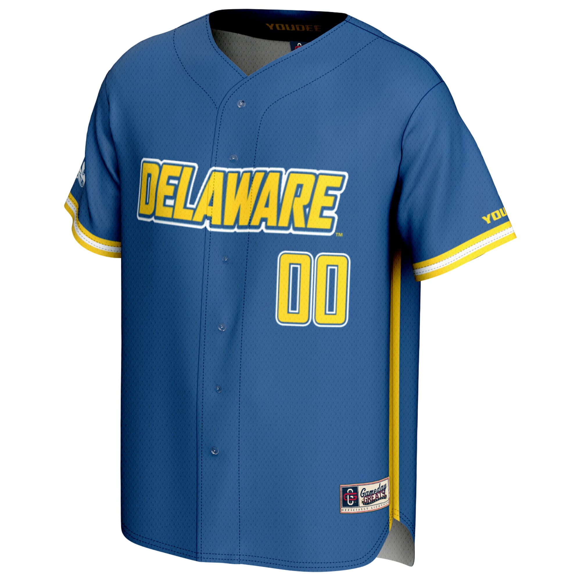 Delaware Fightin' Blue Hens Youth Baseball Lightweight Jersey Royal - front view