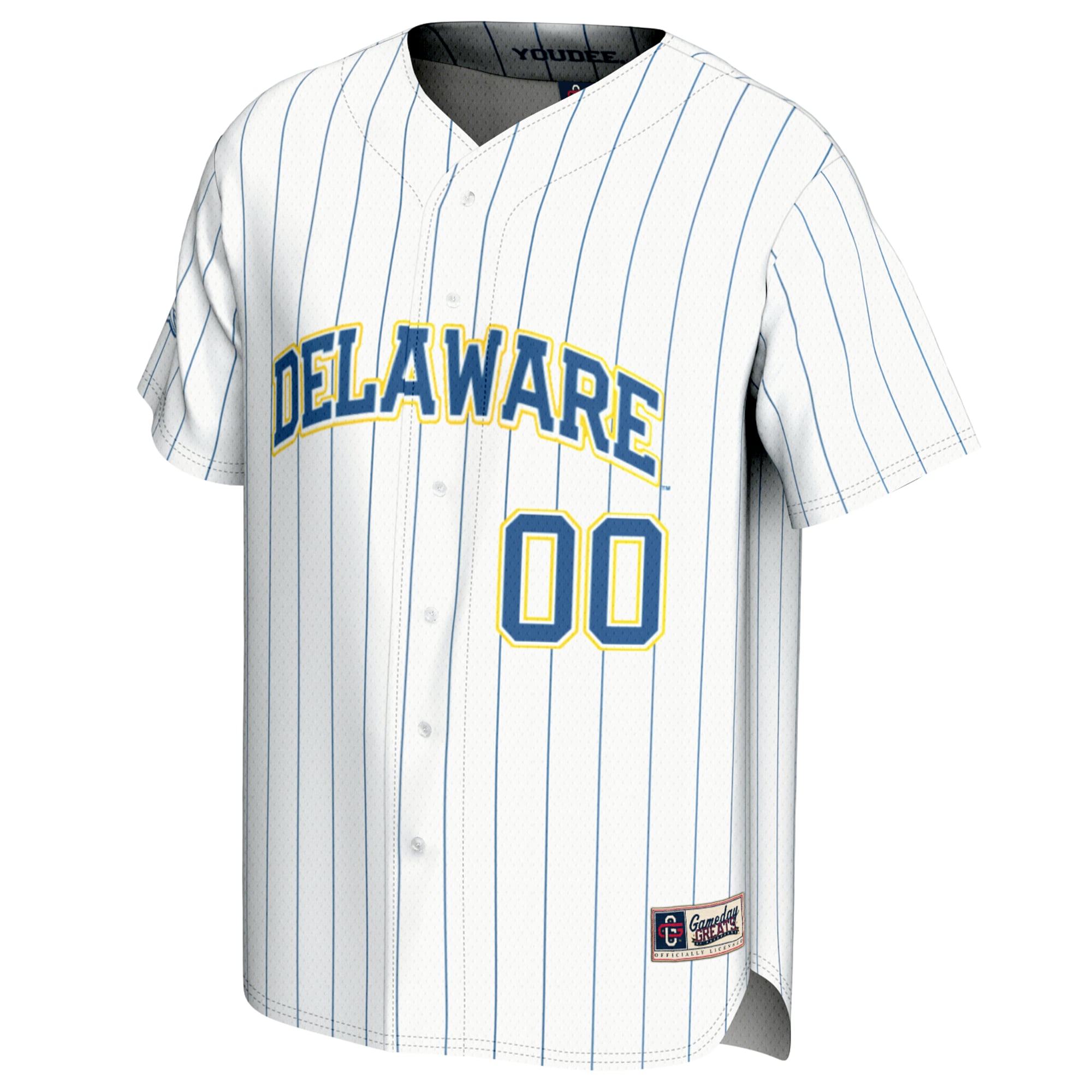 Delaware Fightin' Blue Hens Youth Baseball Lightweight Jersey White - front view