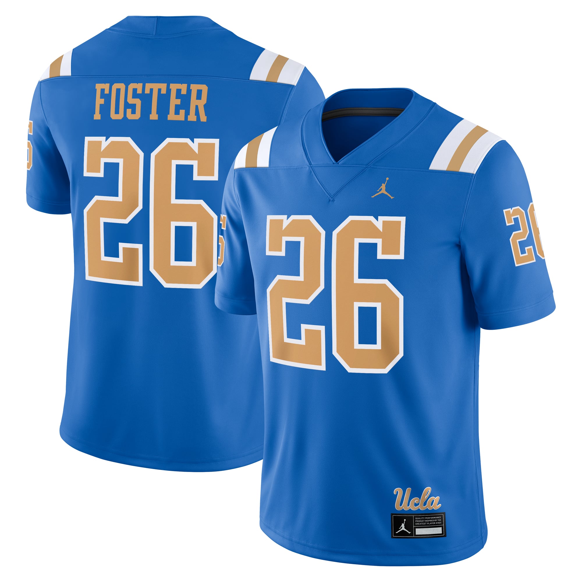 DeShaun Foster UCLA Bruins Alumni Home Jersey Blue - front and back view