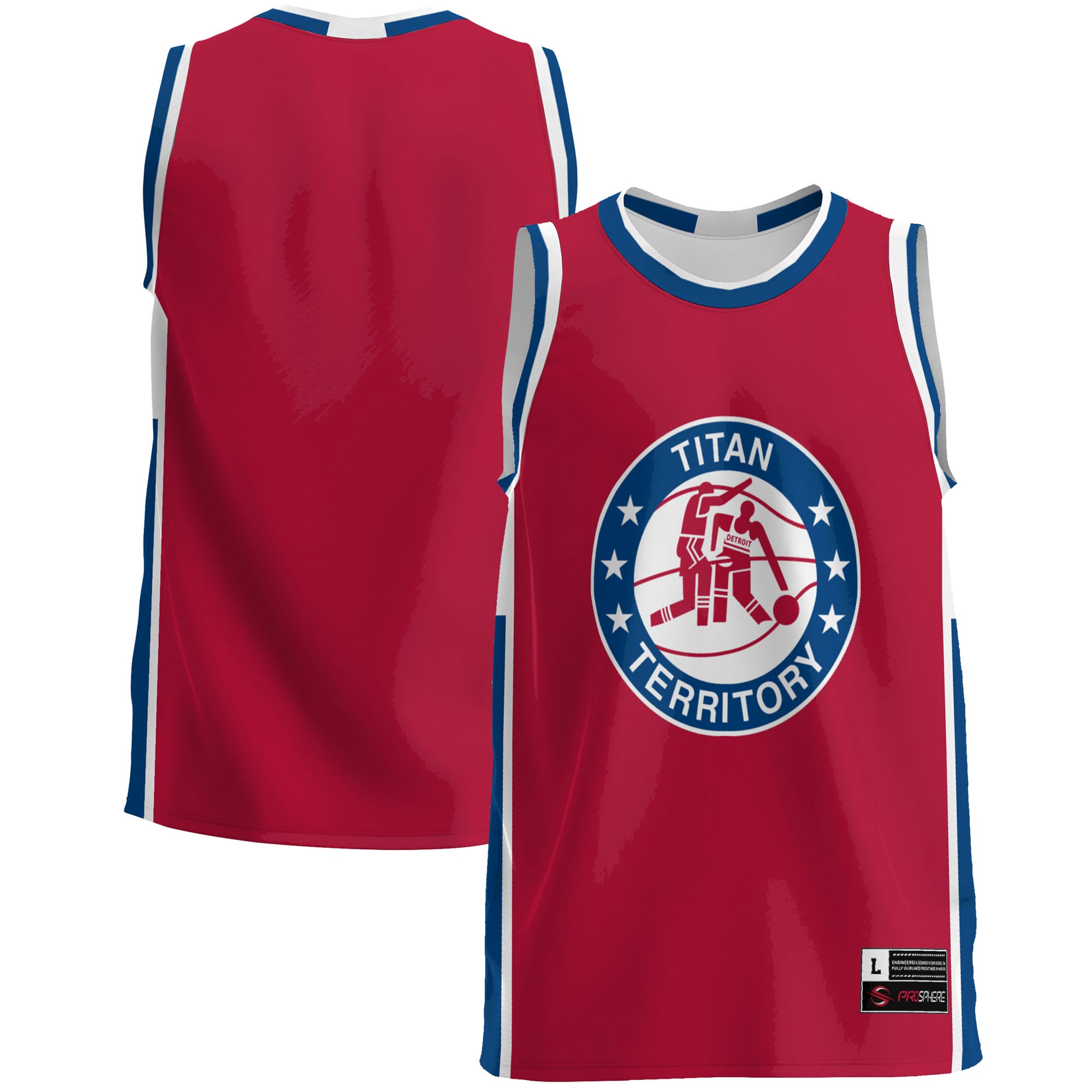 Detroit Mercy Titans Lightweight Basketball Jersey Blue - front and back view