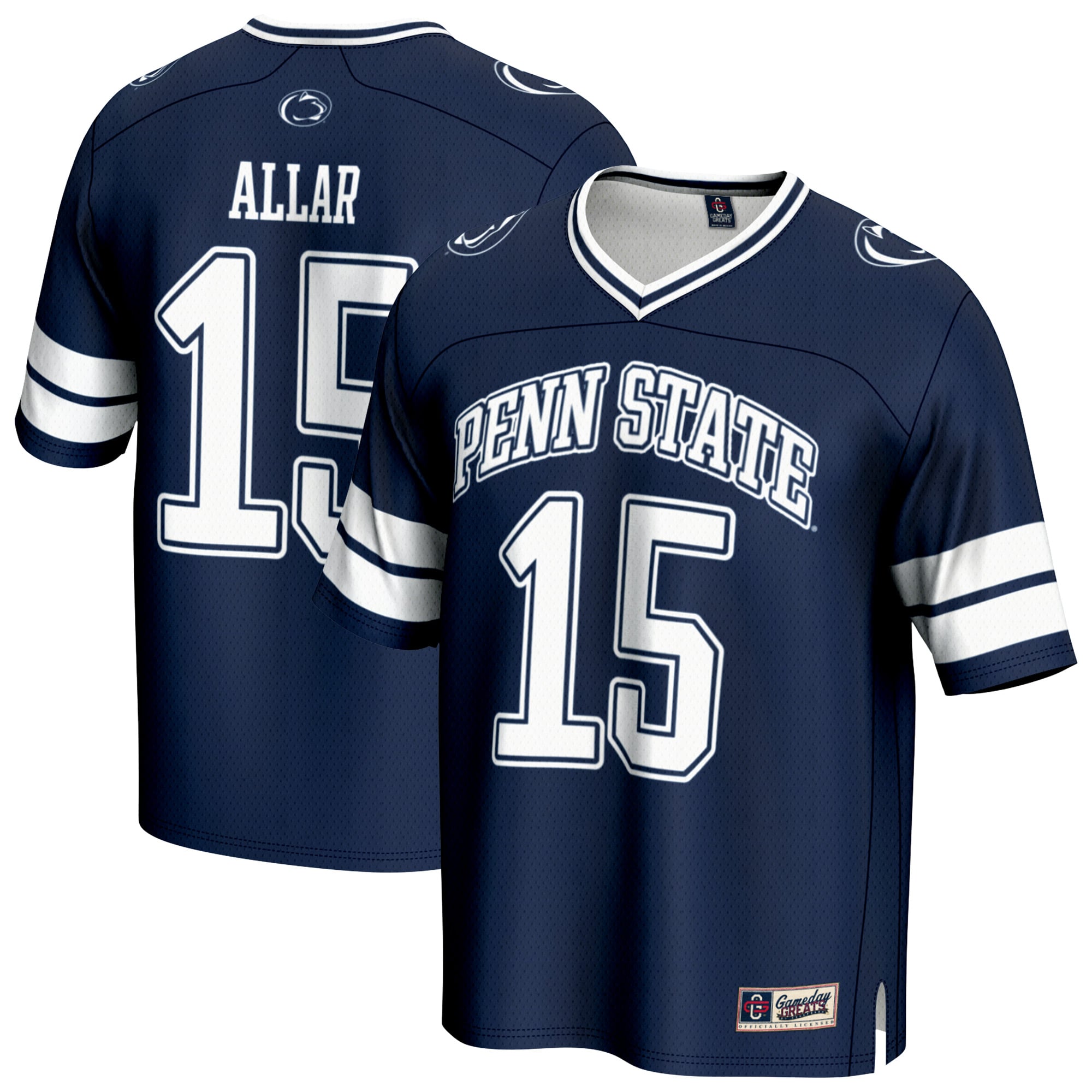 Drew Allar Penn State Nittany Lions Unisex Lightweight Football Player Jersey - front and back view